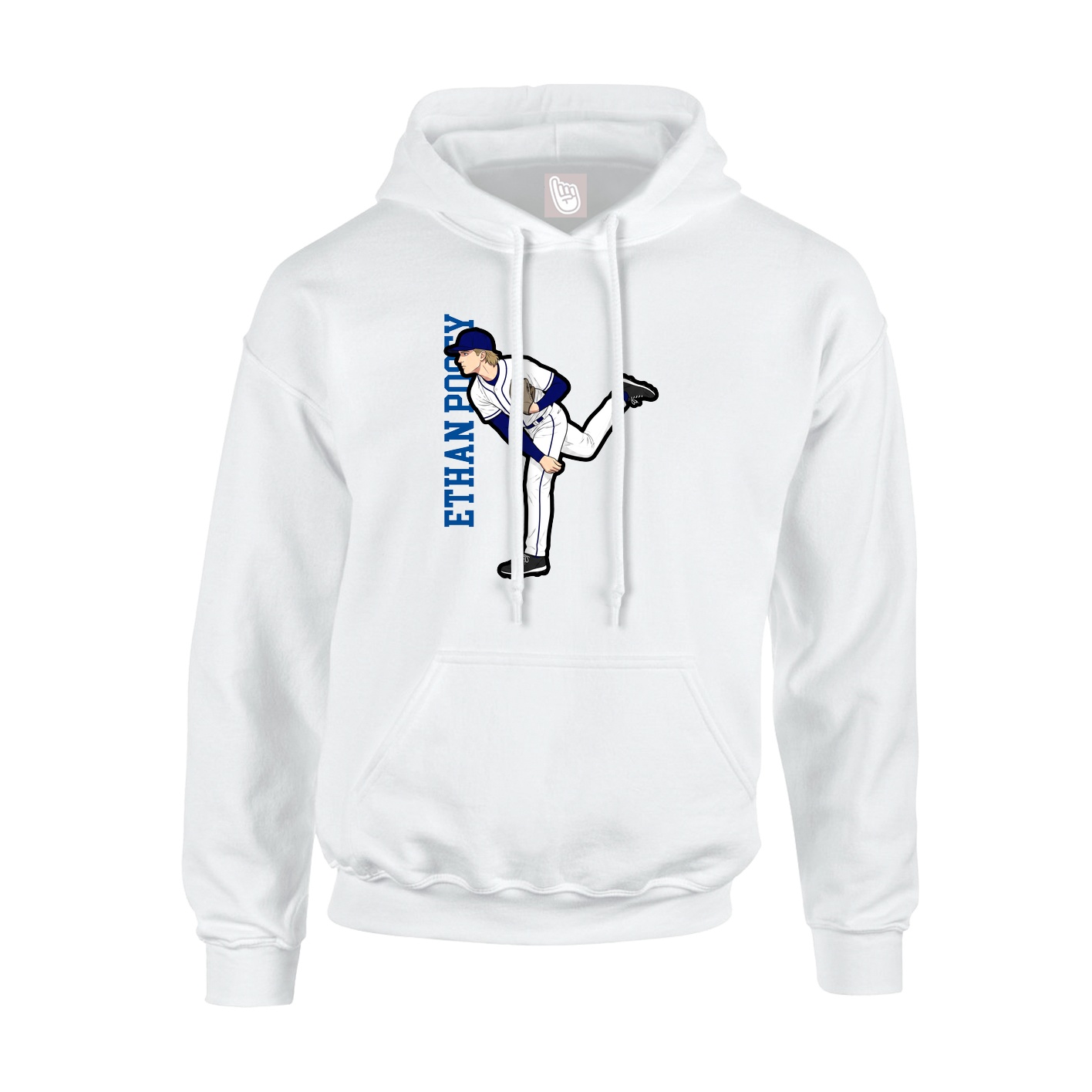 Hoodie — Name Vertical in White