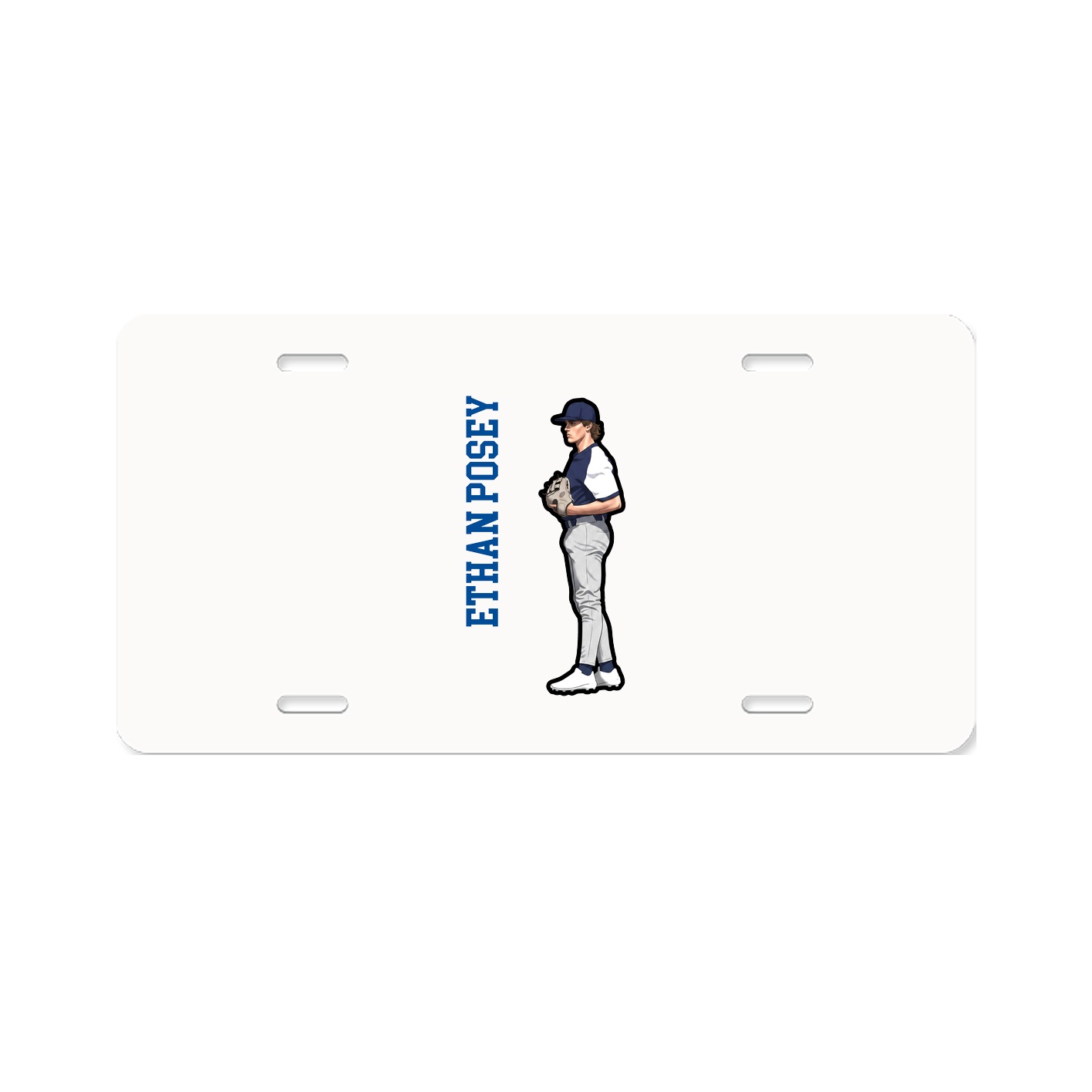License Plate — Name Vertical in Classic