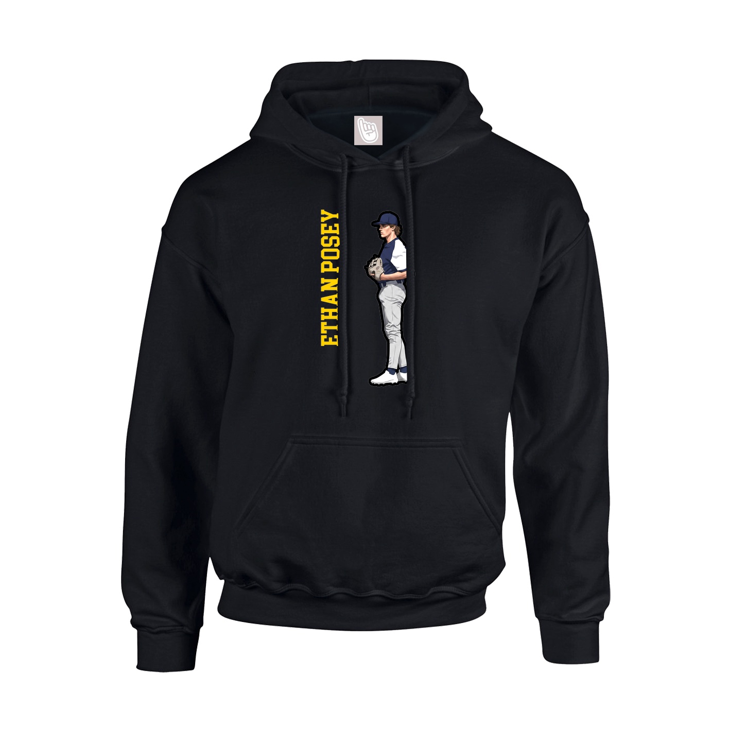 Hoodie — Name Vertical in Black