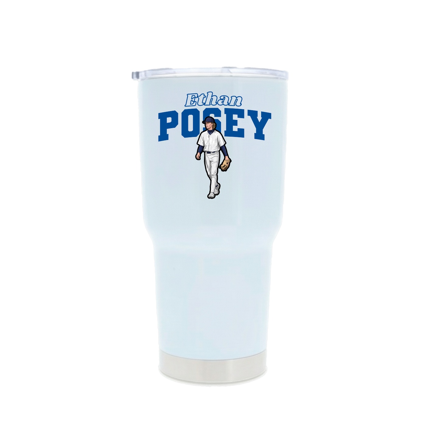 30oz Stainless Steel Tumbler — Name Arch in White