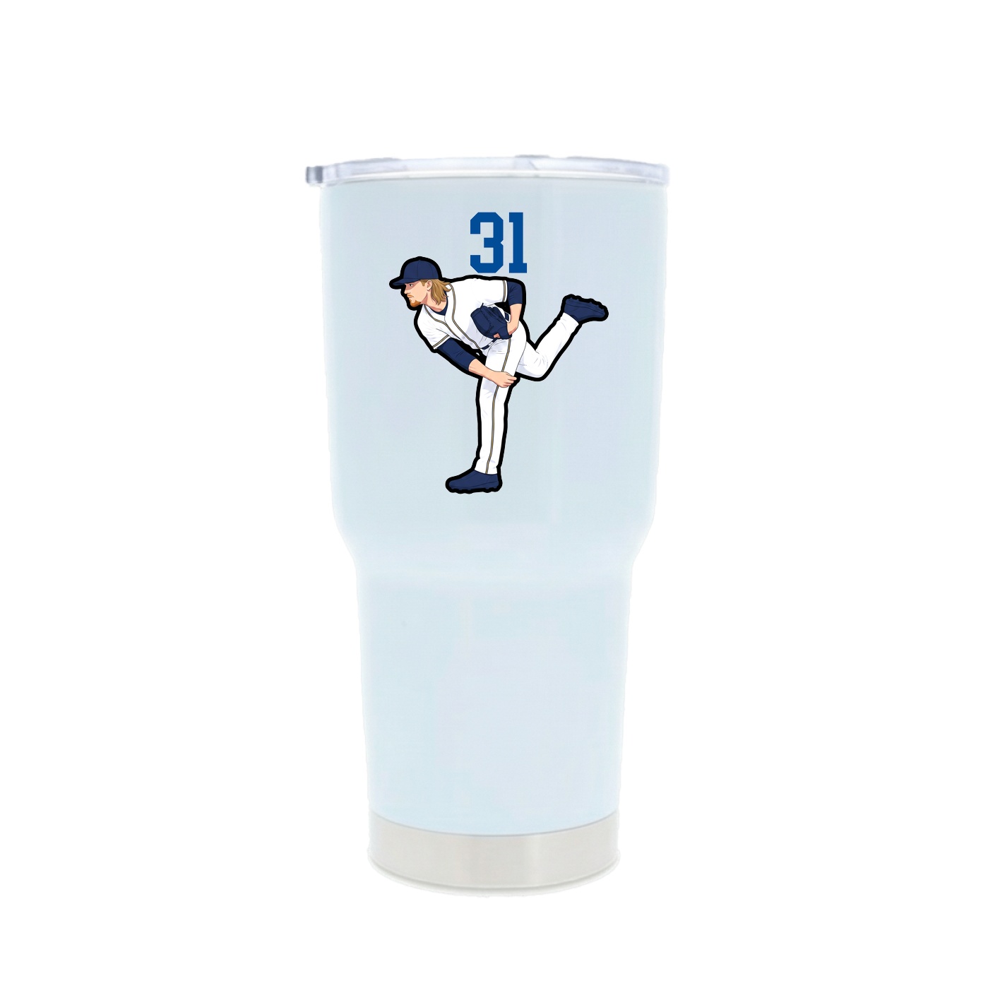 30oz Stainless Steel Tumbler — Number Top in White