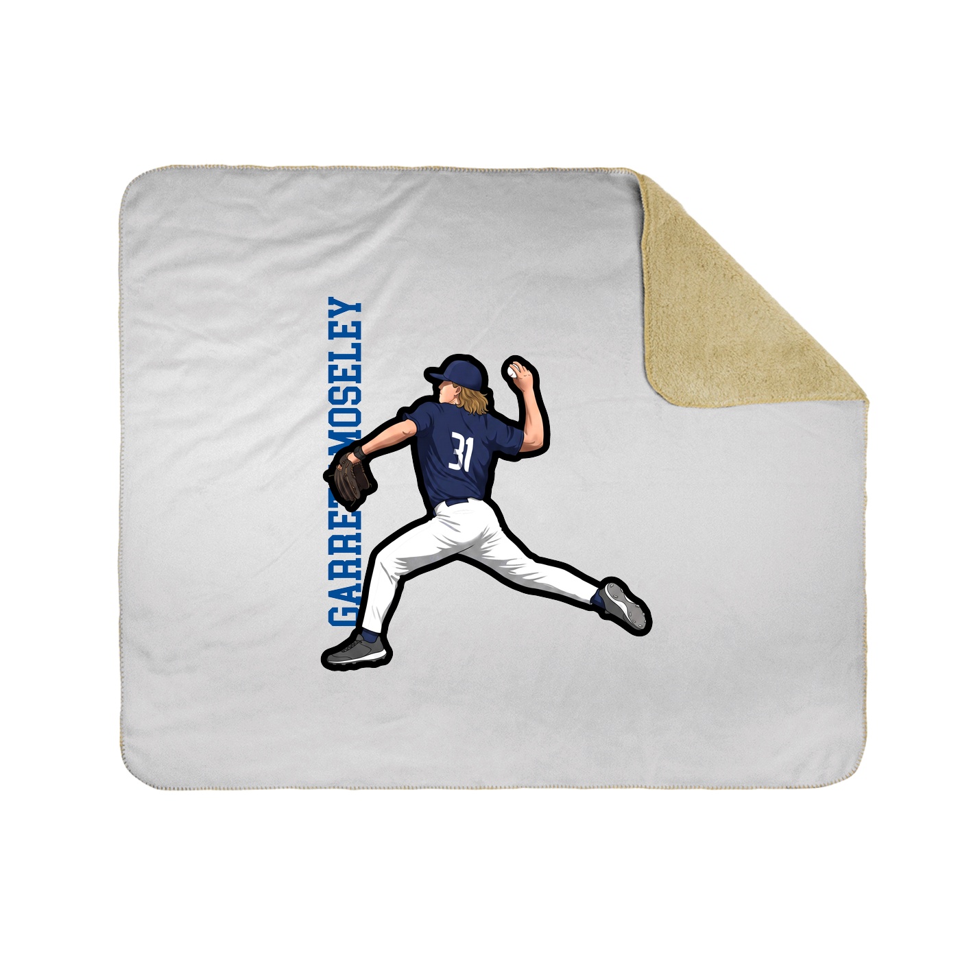 Throw Blanket — Name Vertical in White