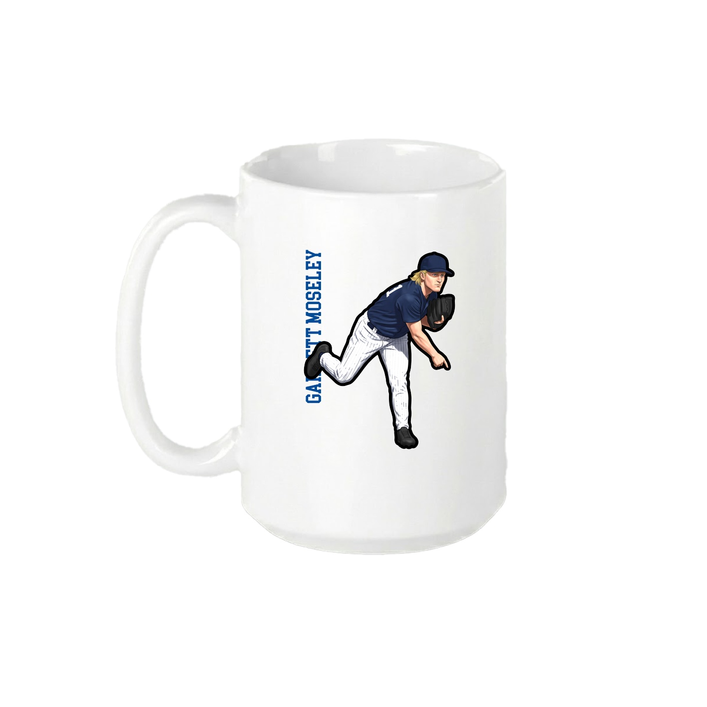 15oz Coffee Mug — Name Vertical in White