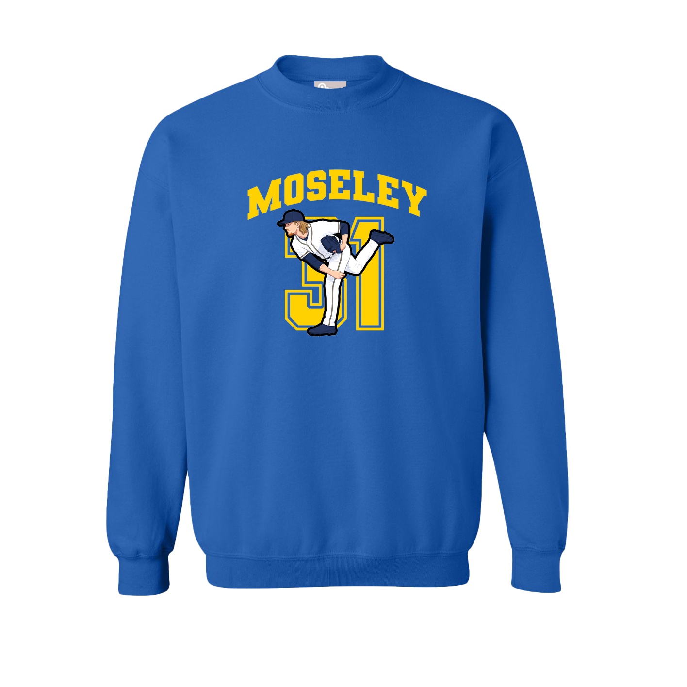 Fleece Crew — Number in Royal