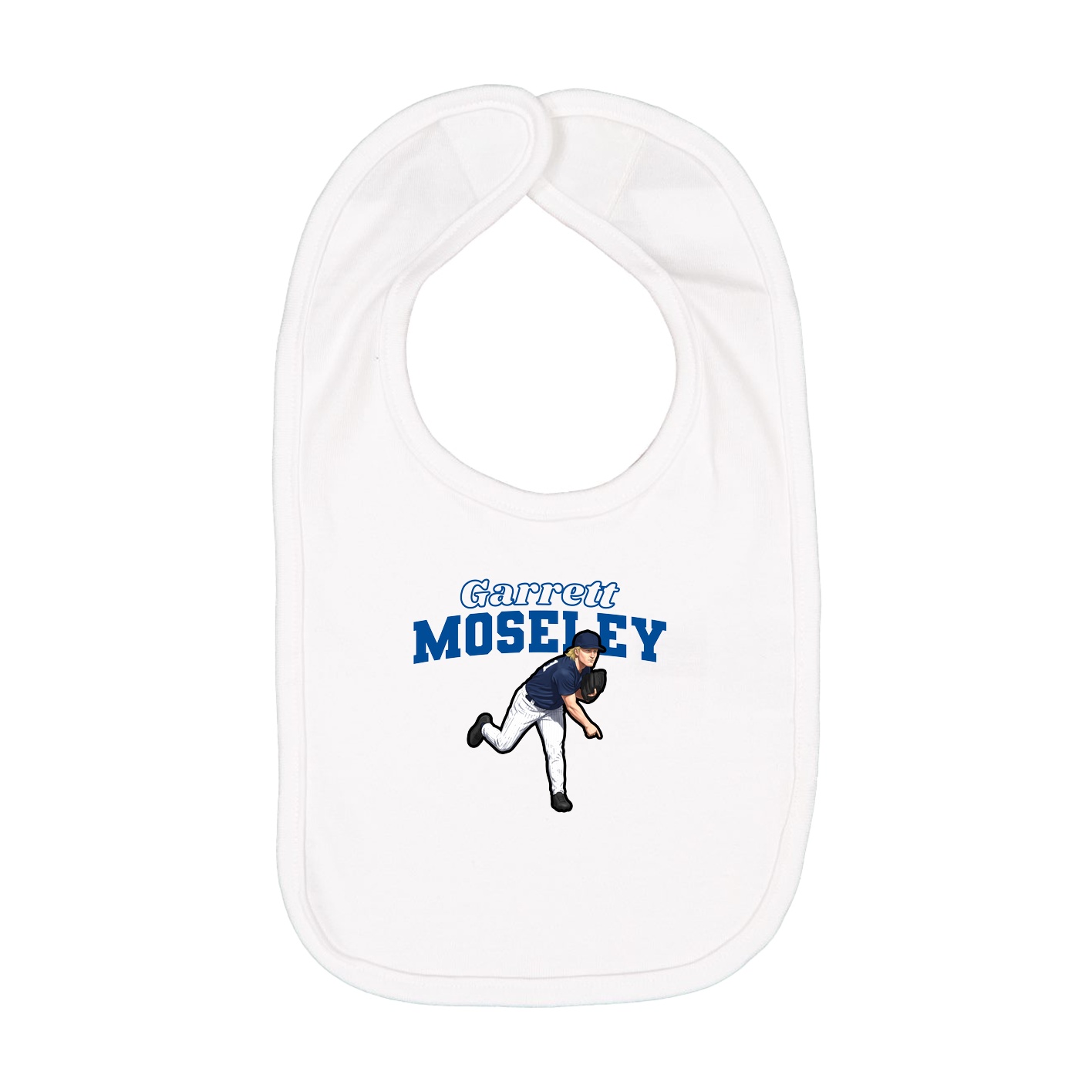 Infant Bib — Name Arch in White