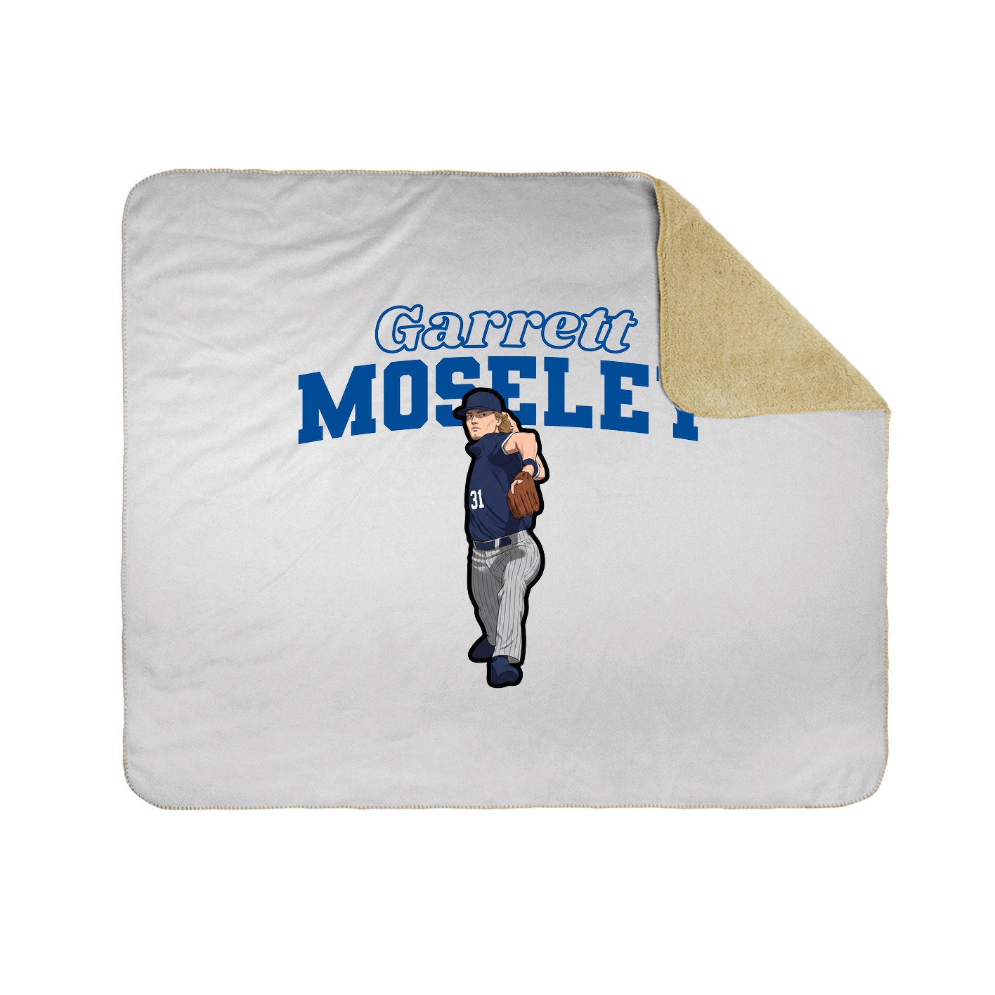 Throw Blanket — Name Arch in White