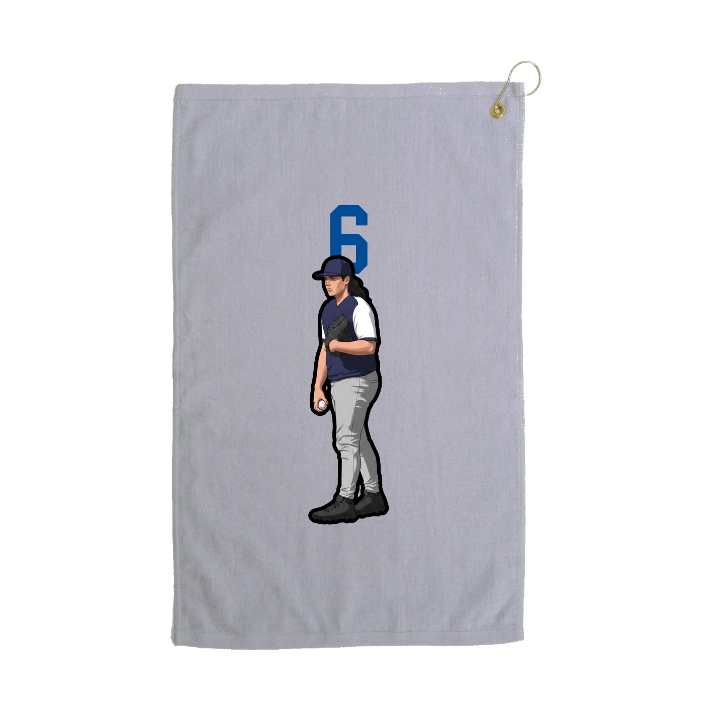 Golf Towel — Number Top in Grey