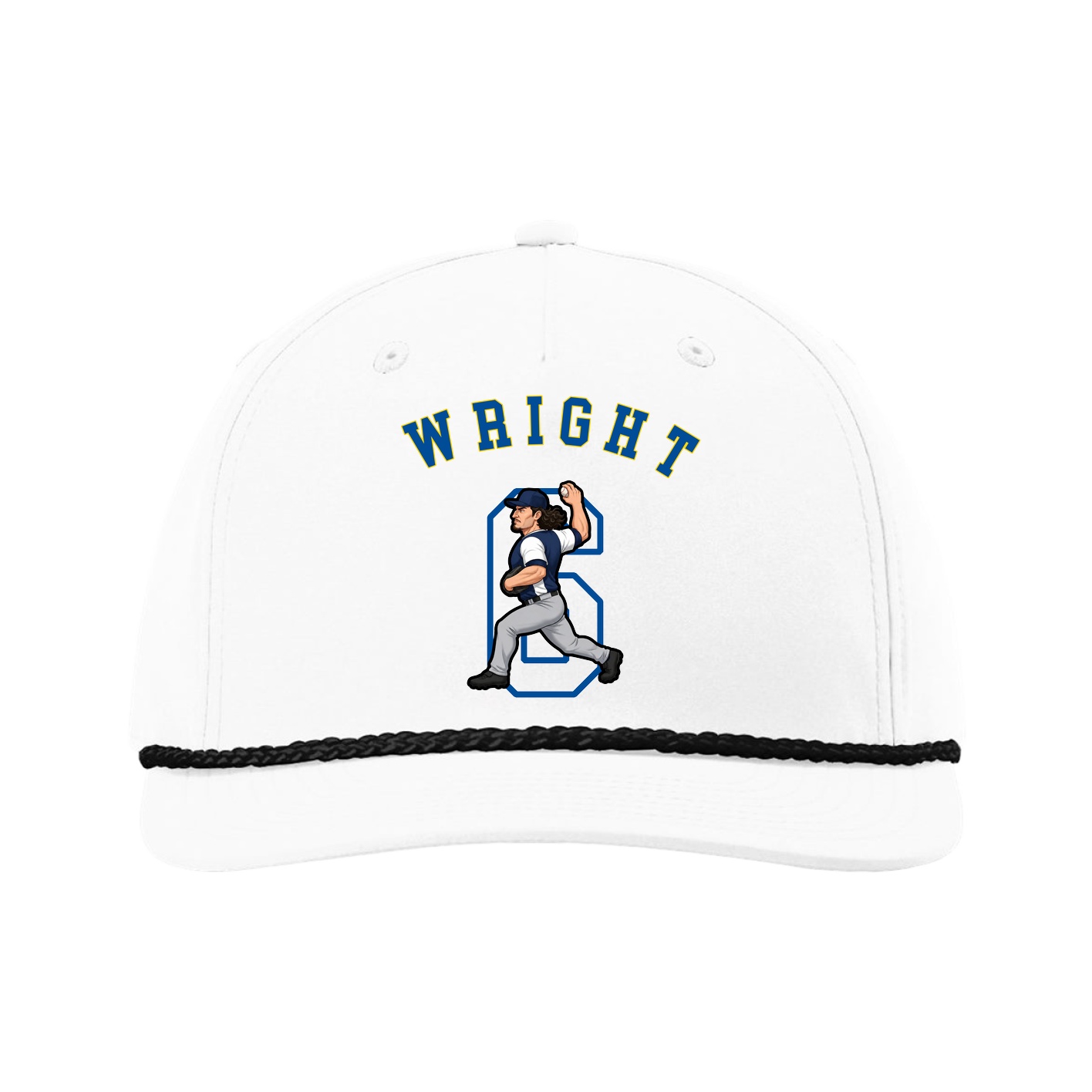Five-Panel Classic Rope Cap — Shirsey Arch in White