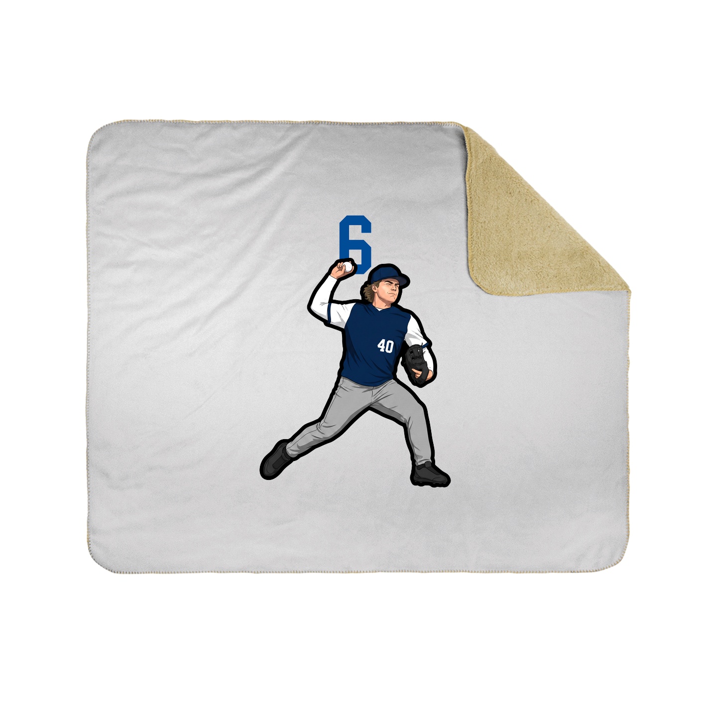 Throw Blanket — Number Top in White