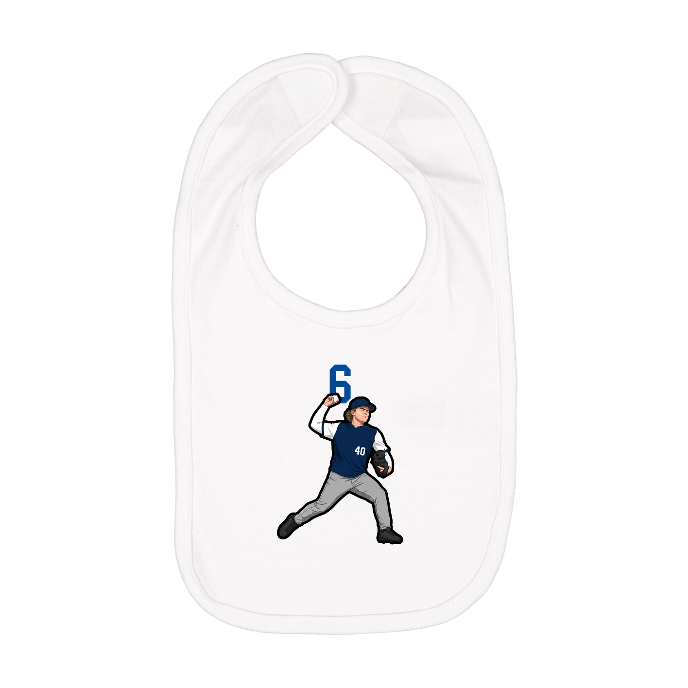 Infant Bib — Number Top in White