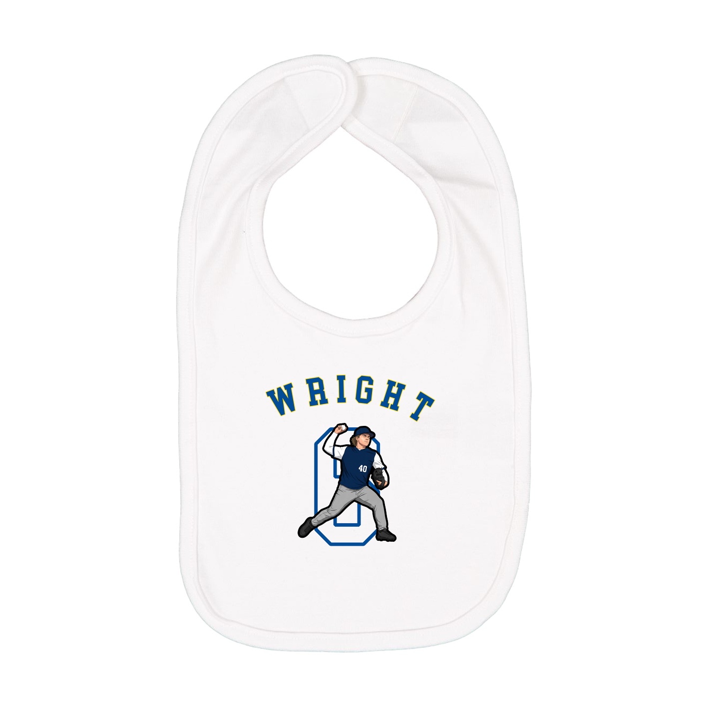 Infant Bib — Shirsey Arch in White