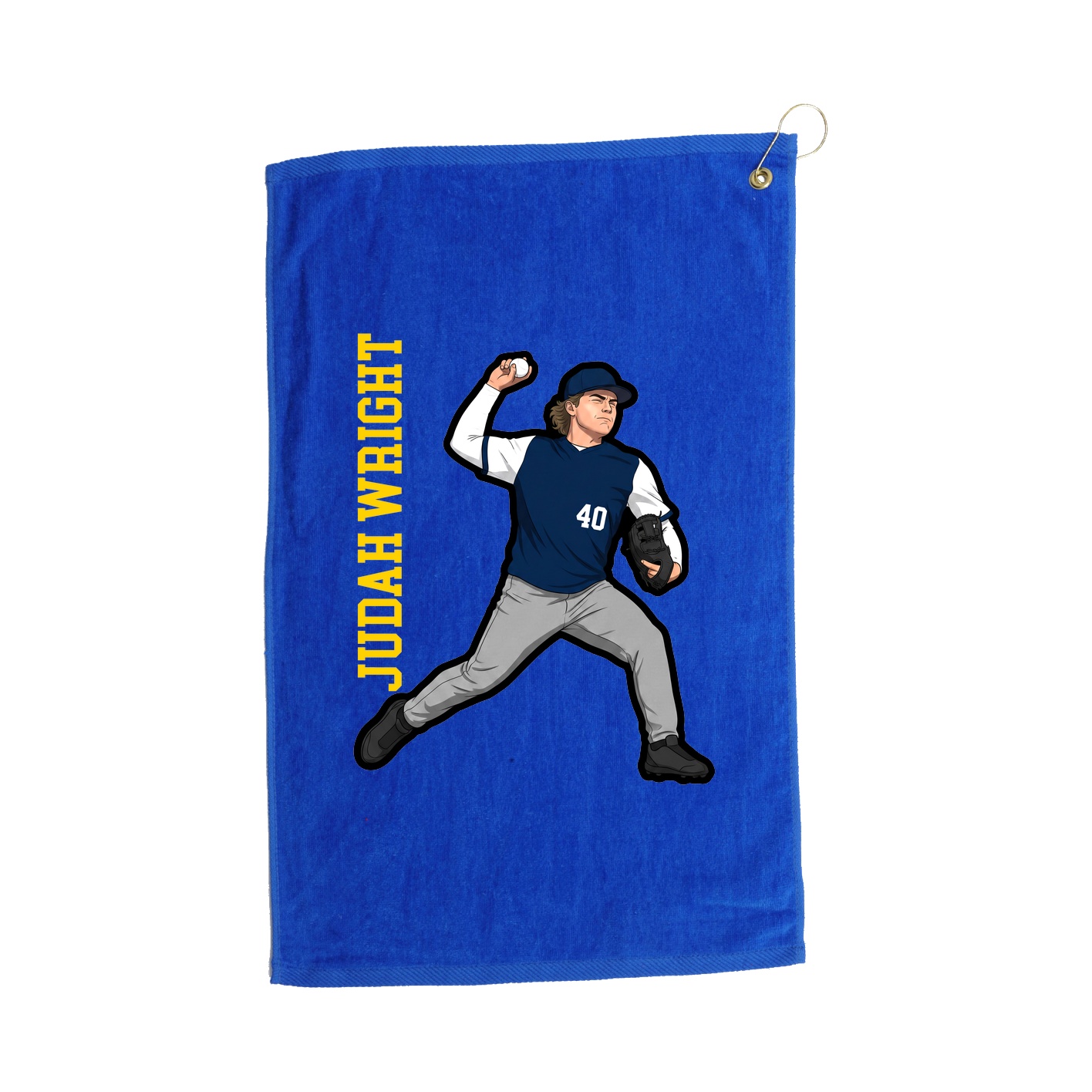 Golf Towel — Name Vertical in Royal