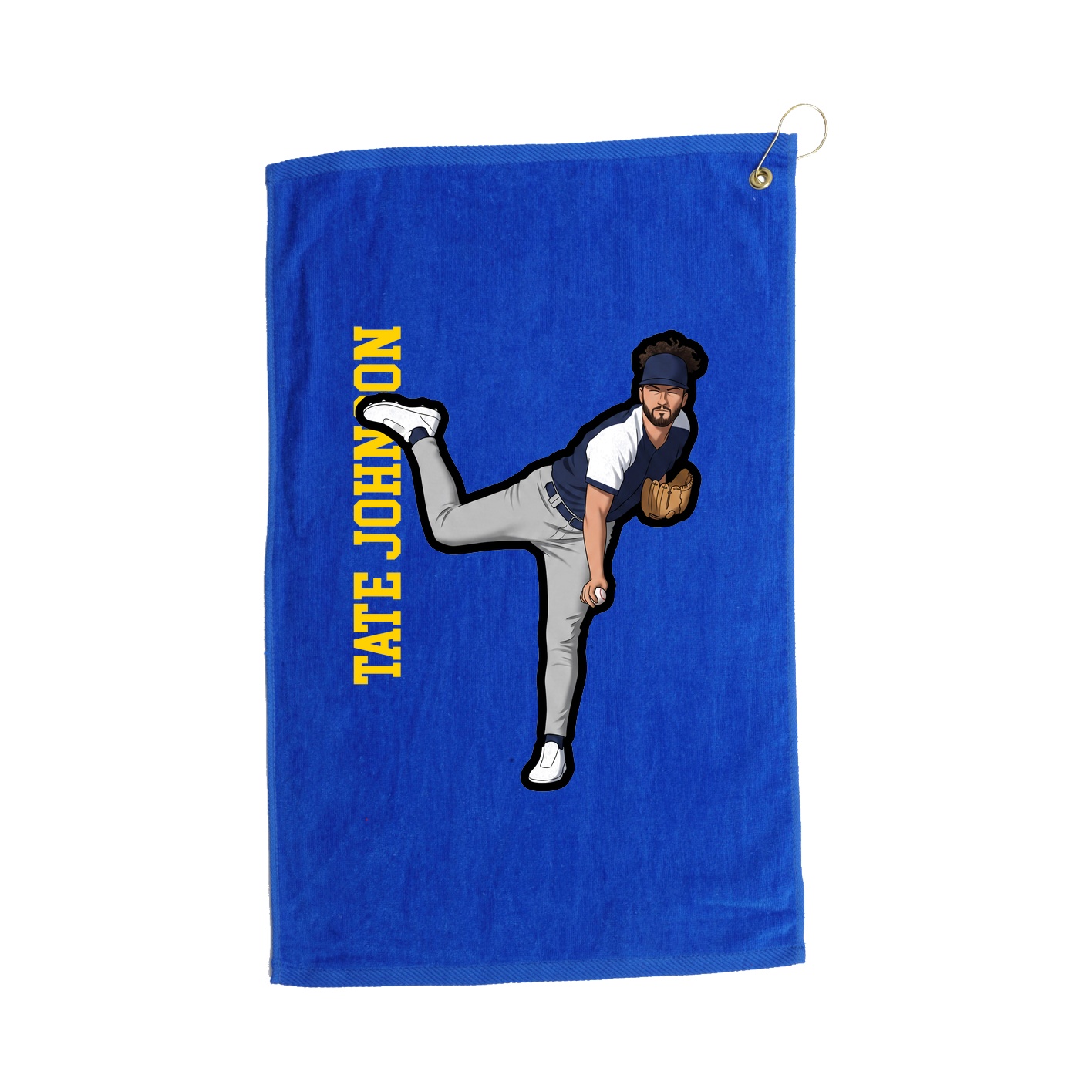 Golf Towel — Name Vertical in Royal