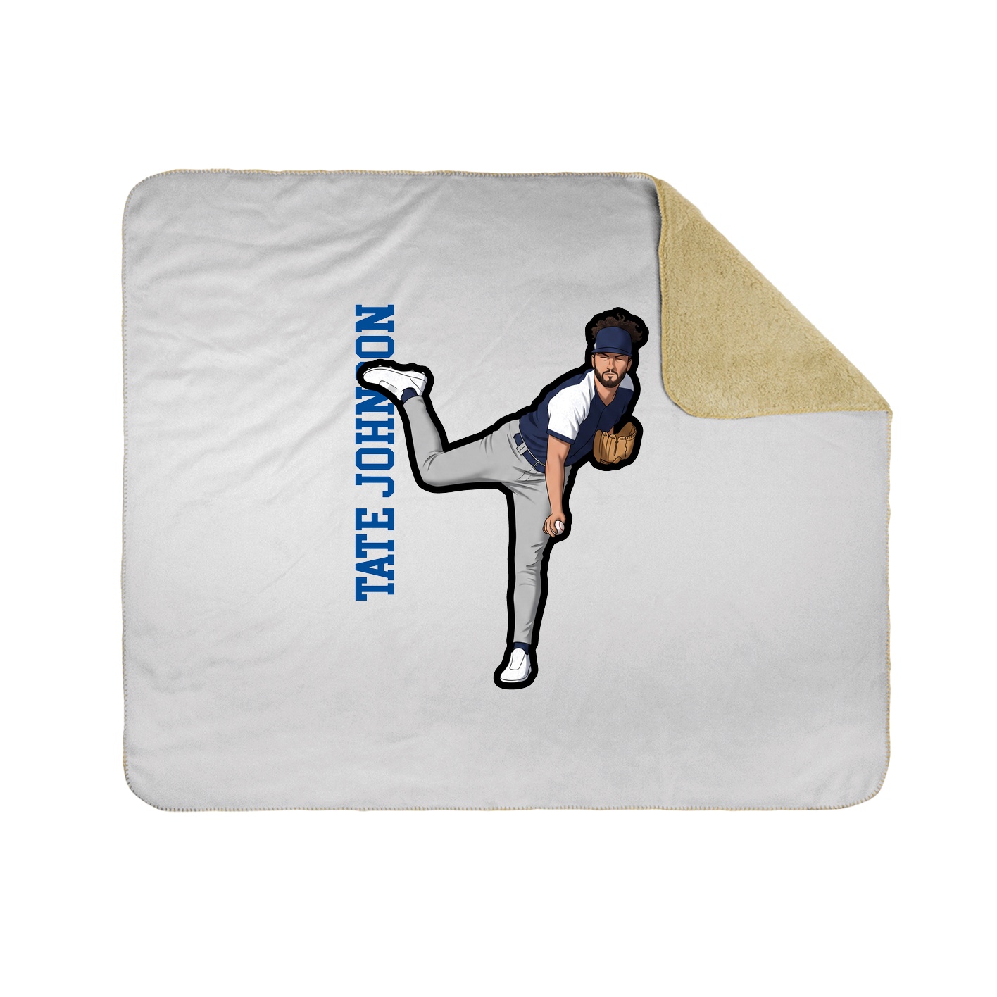 Throw Blanket — Name Vertical in White