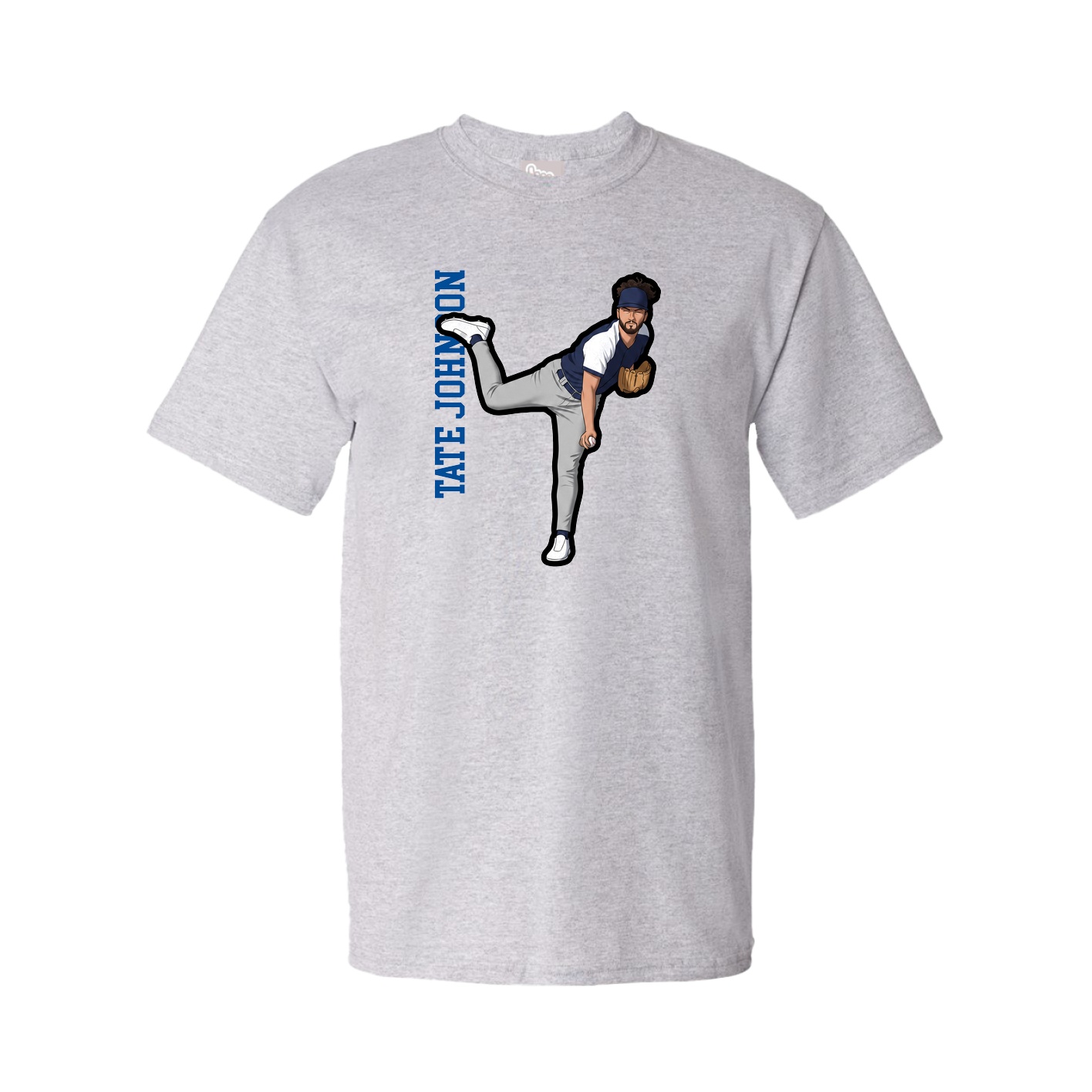 Youth Tee — Name Vertical in Grey