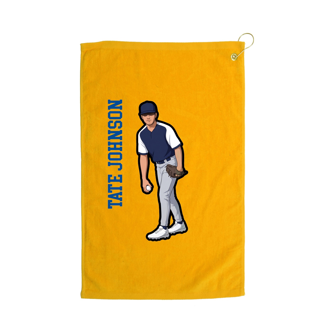 Golf Towel — Name Vertical in Gold
