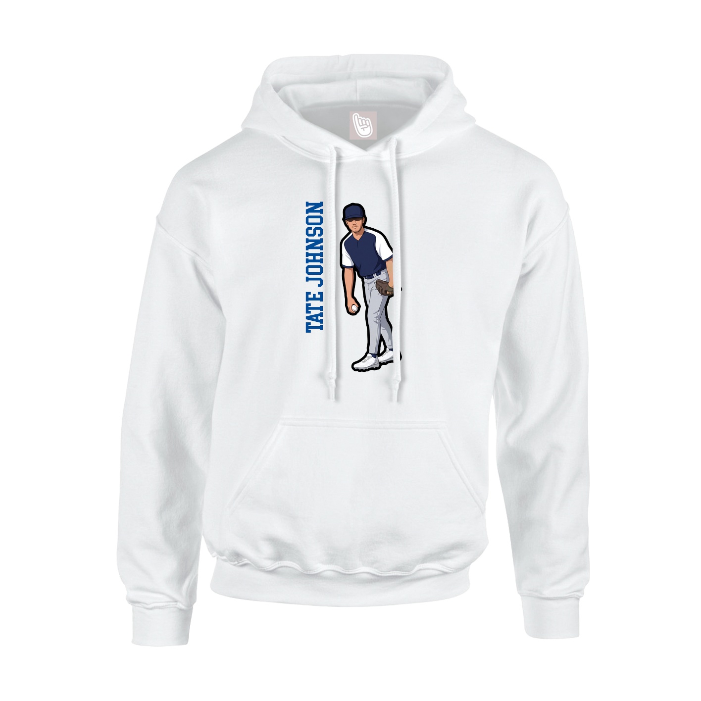 Youth Hoodie — Name Vertical in White