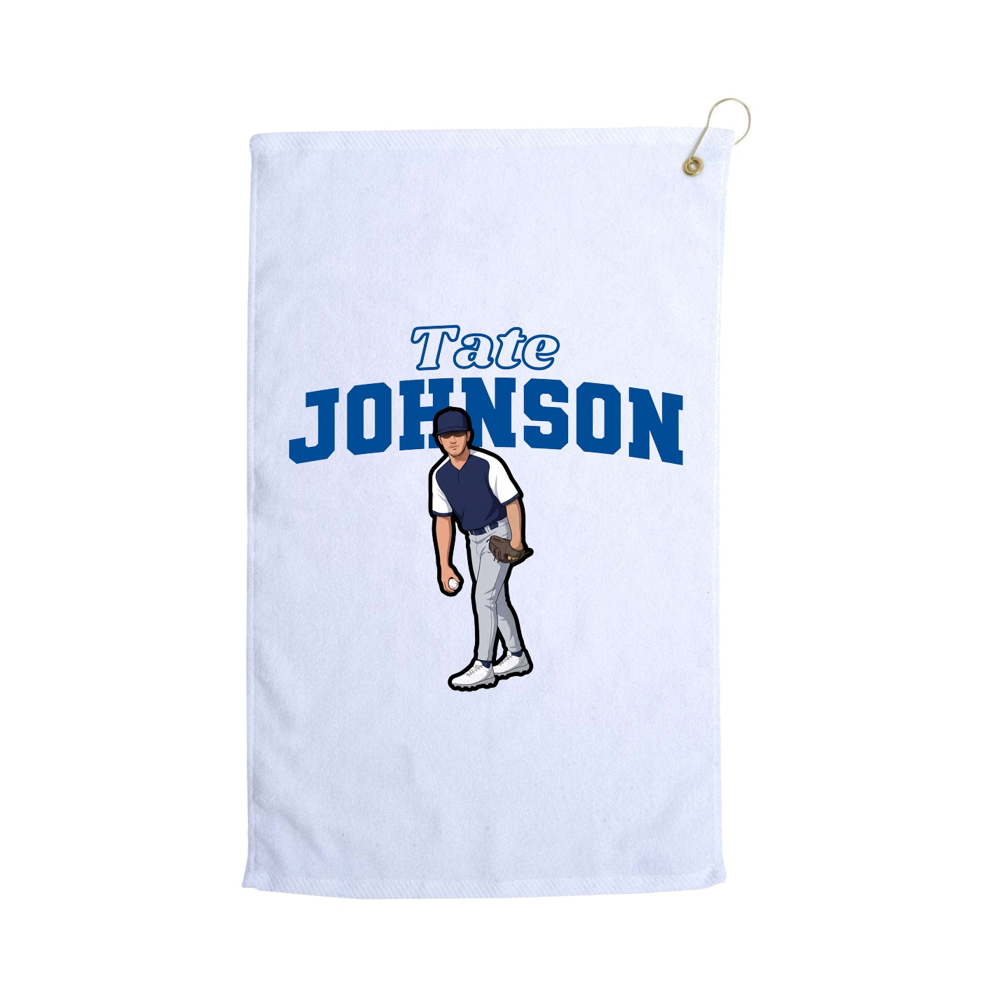 Golf Towel — Name Arch in White