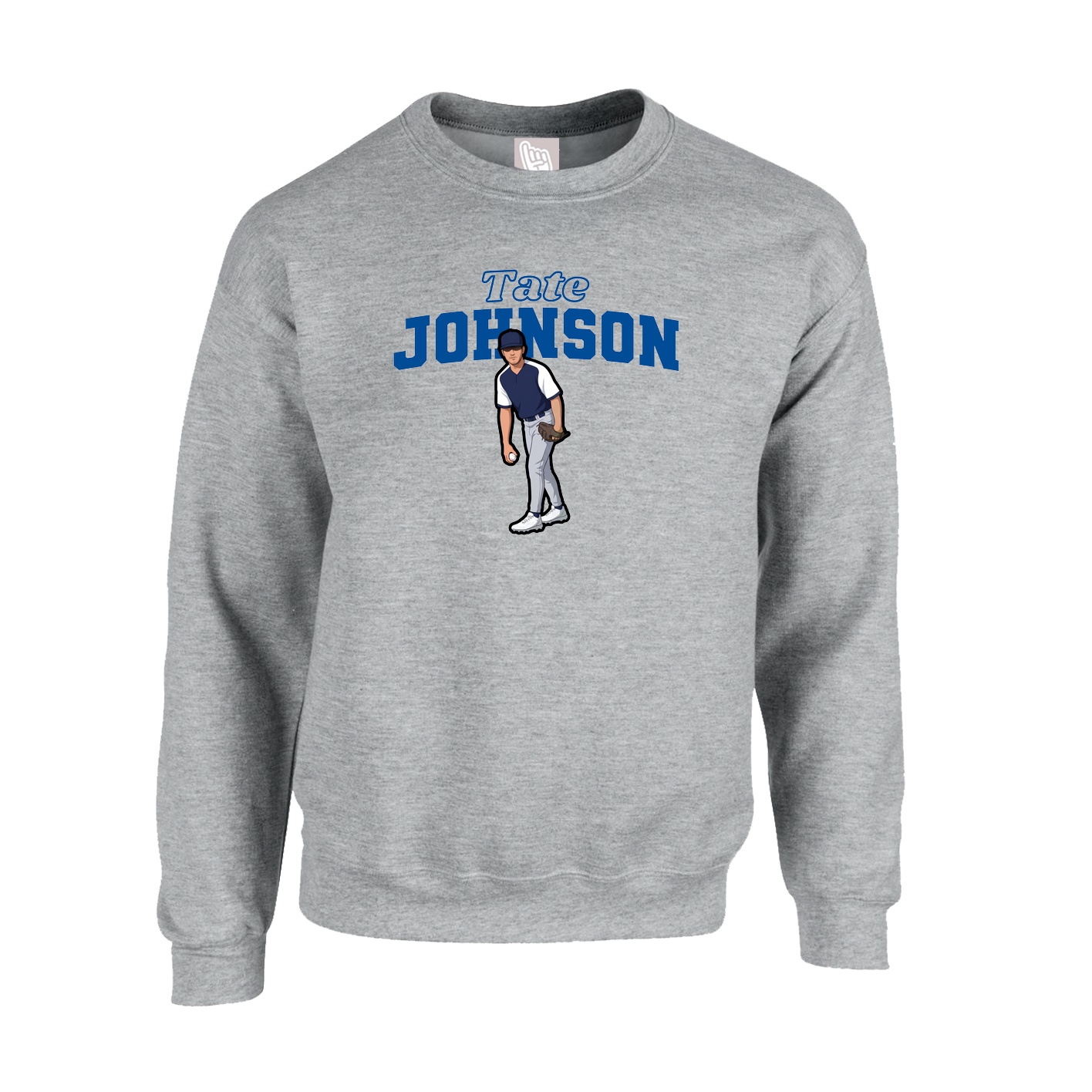 Fleece Crew — Name Arch in Grey