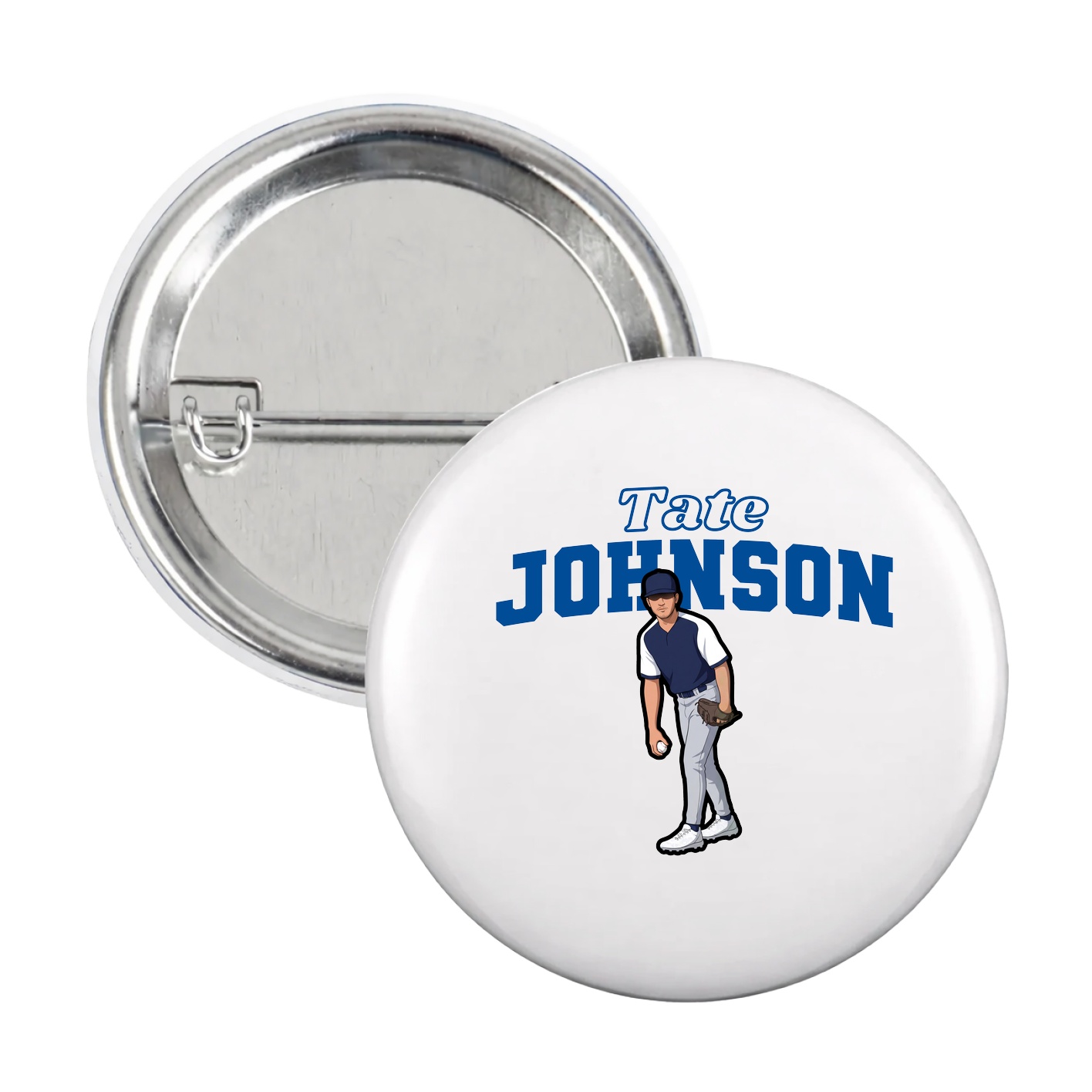 Game Day Button — Name Arch in White