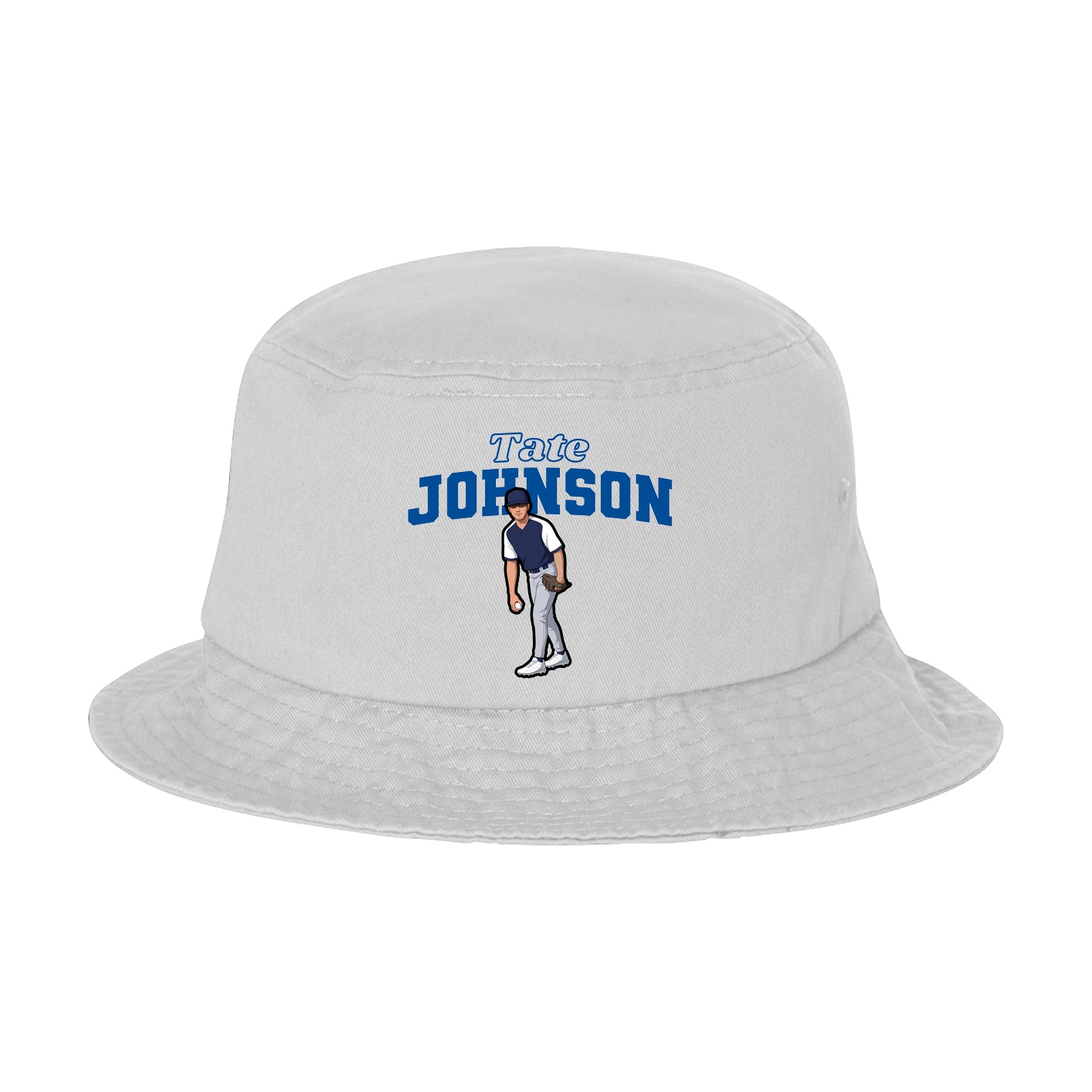Bucket Cap — Name Arch in White