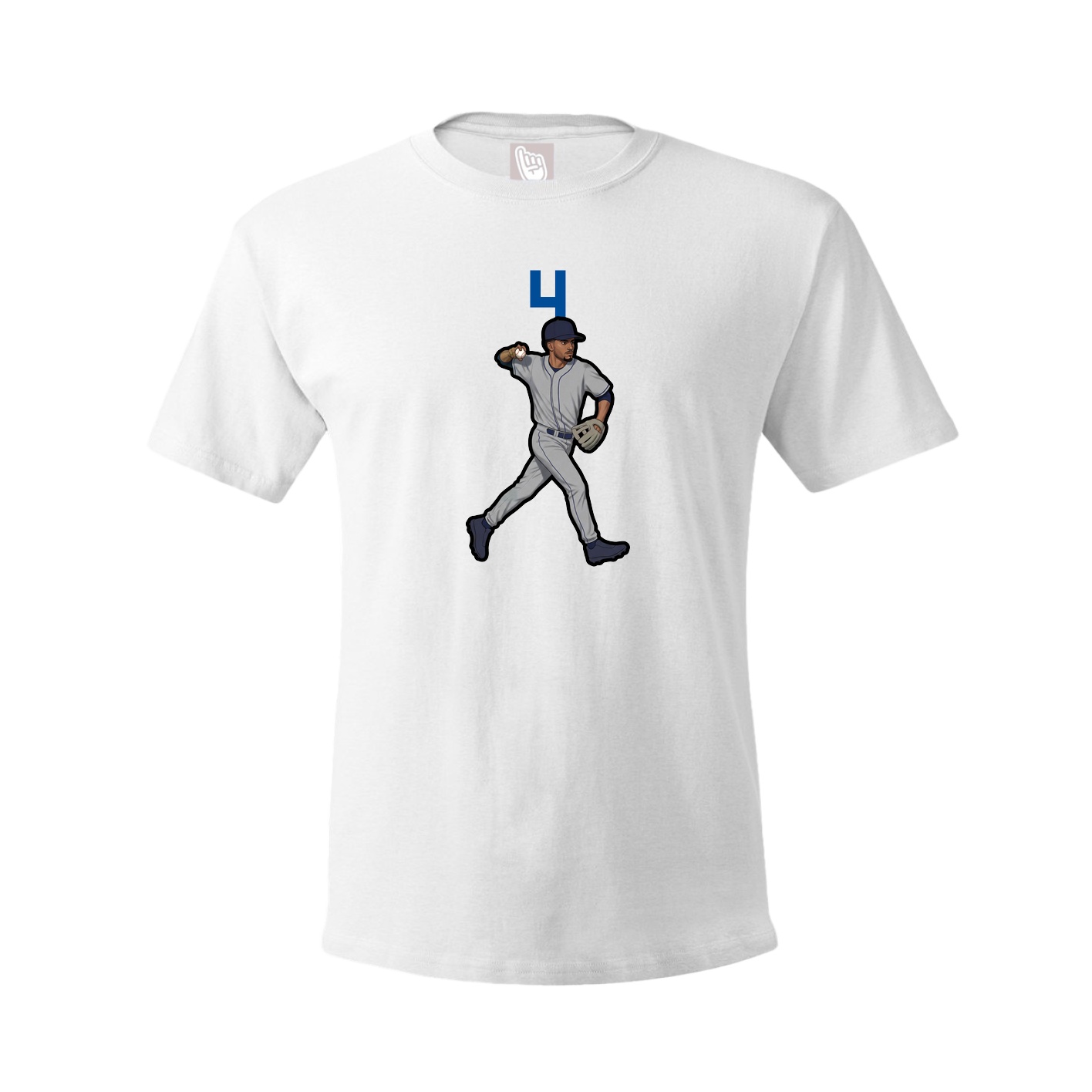 Youth Tee — Number Top in White