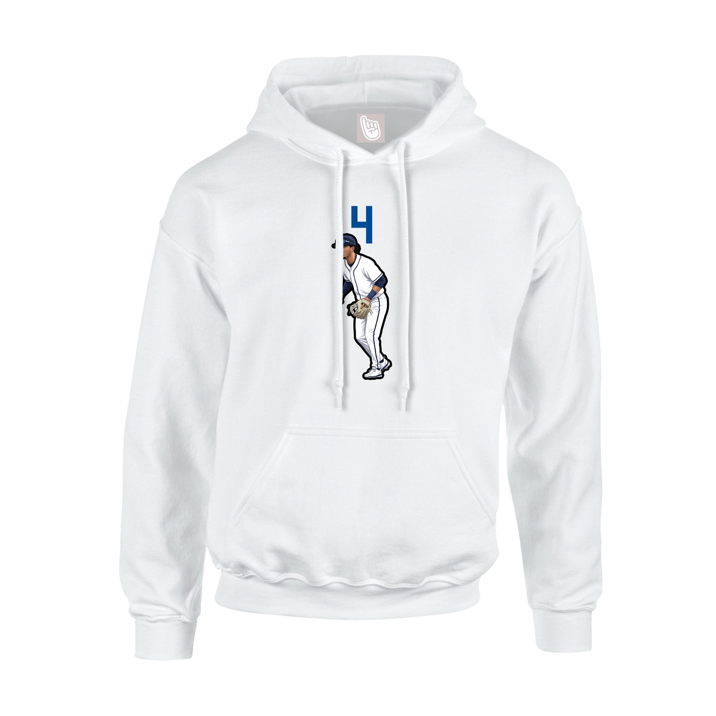 Youth Hoodie — Number Top in White
