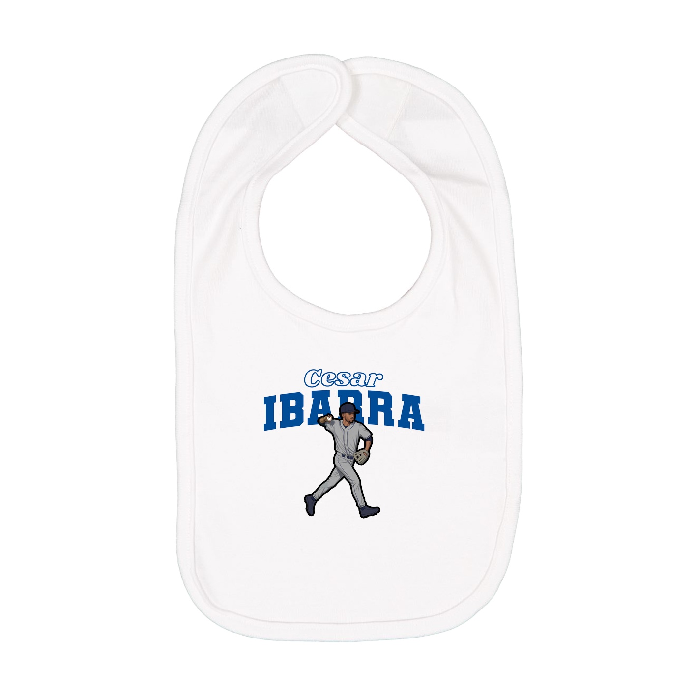 Infant Bib — Name Arch in White