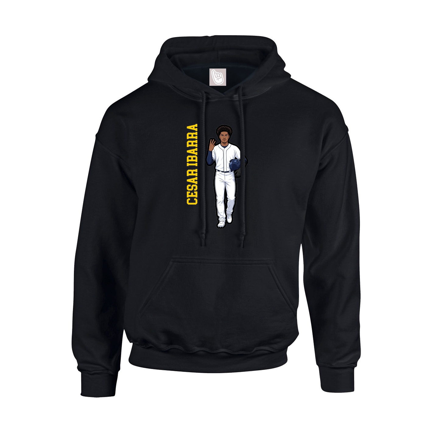 Hoodie — Name Vertical in Black