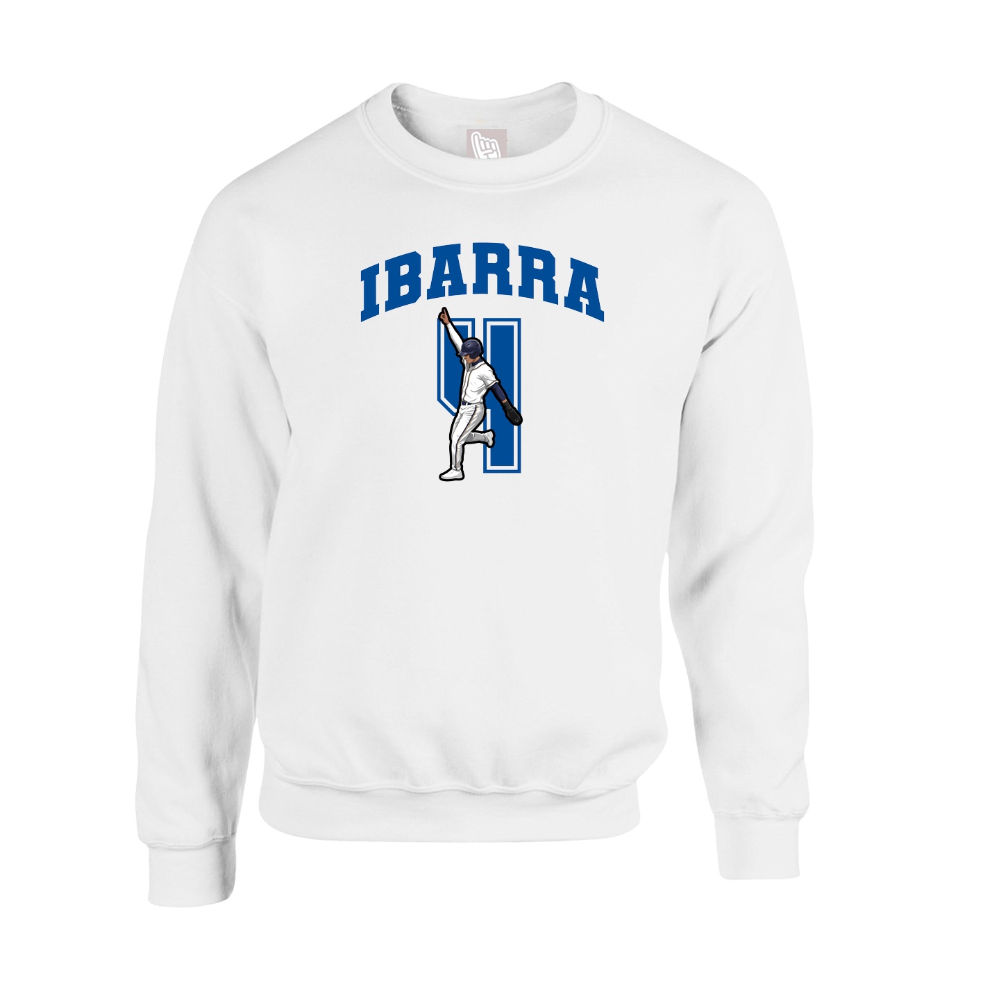Fleece Crew — Number in White