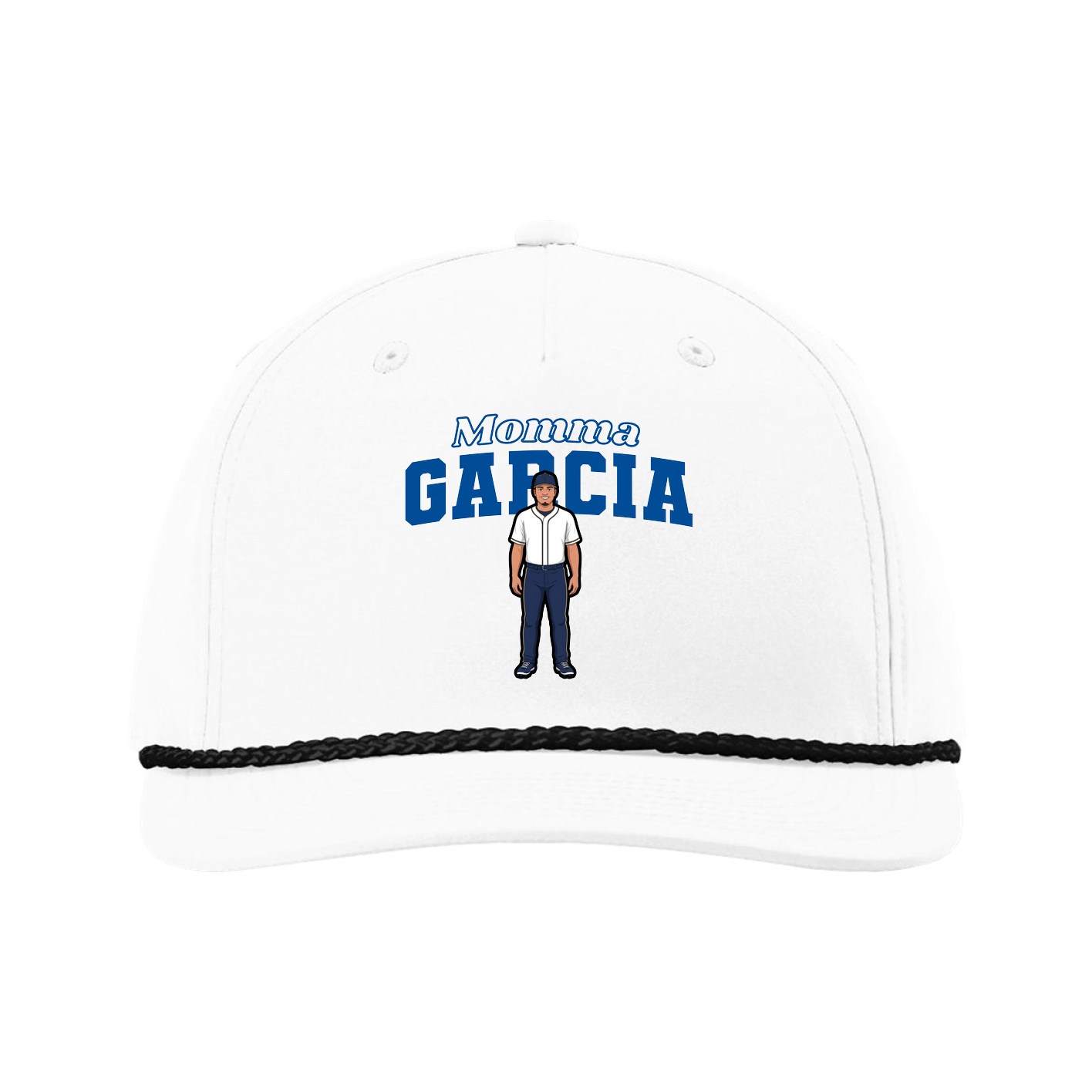 Five-Panel Classic Rope Cap — Mothers Day Block in White