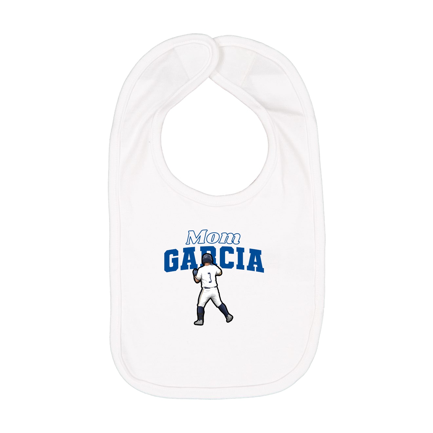 Infant Bib — Mothers Day Block in White