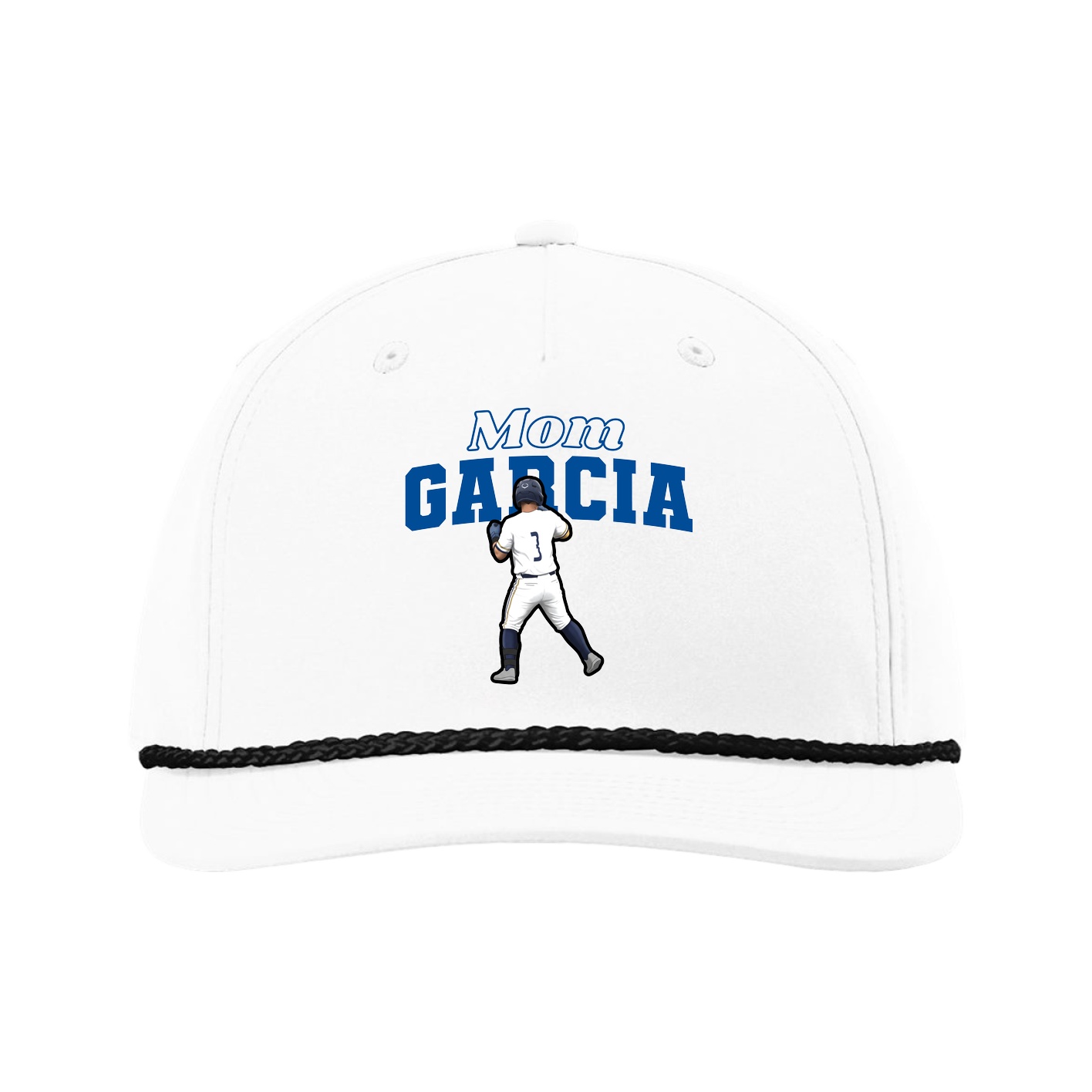 Five-Panel Classic Rope Cap — Mothers Day Block in White