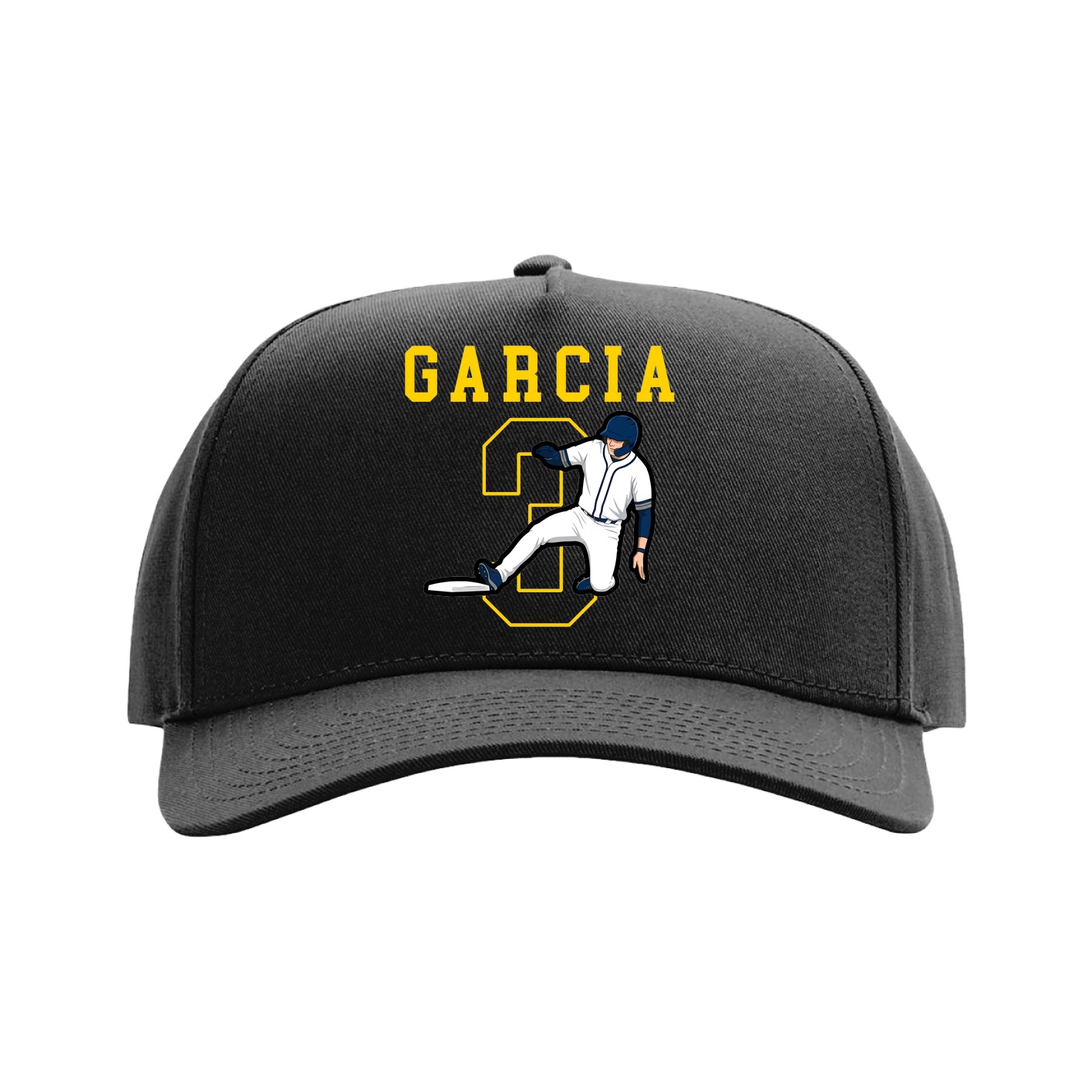 Full Fabric Five-Panel Champ Cap — Shirsey in Black