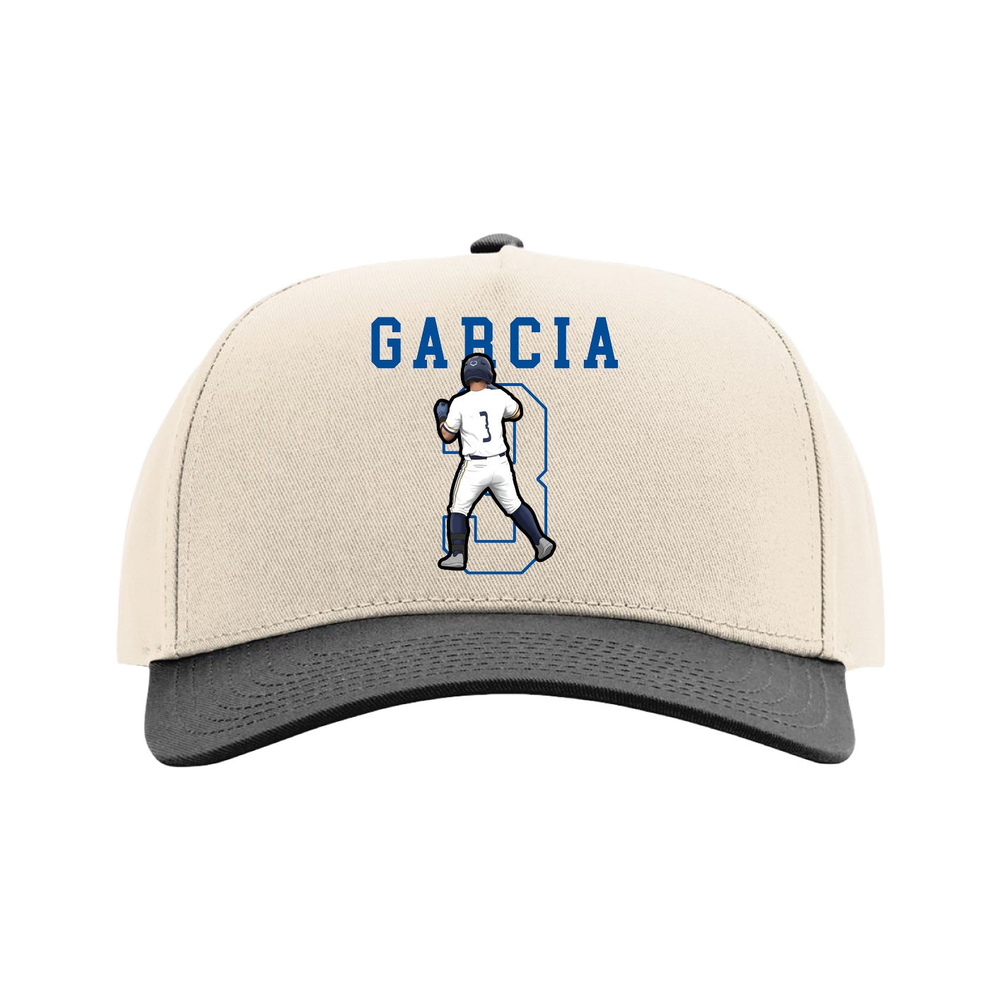 Full Fabric Five-Panel Champ Cap — Shirsey in Cream/Black