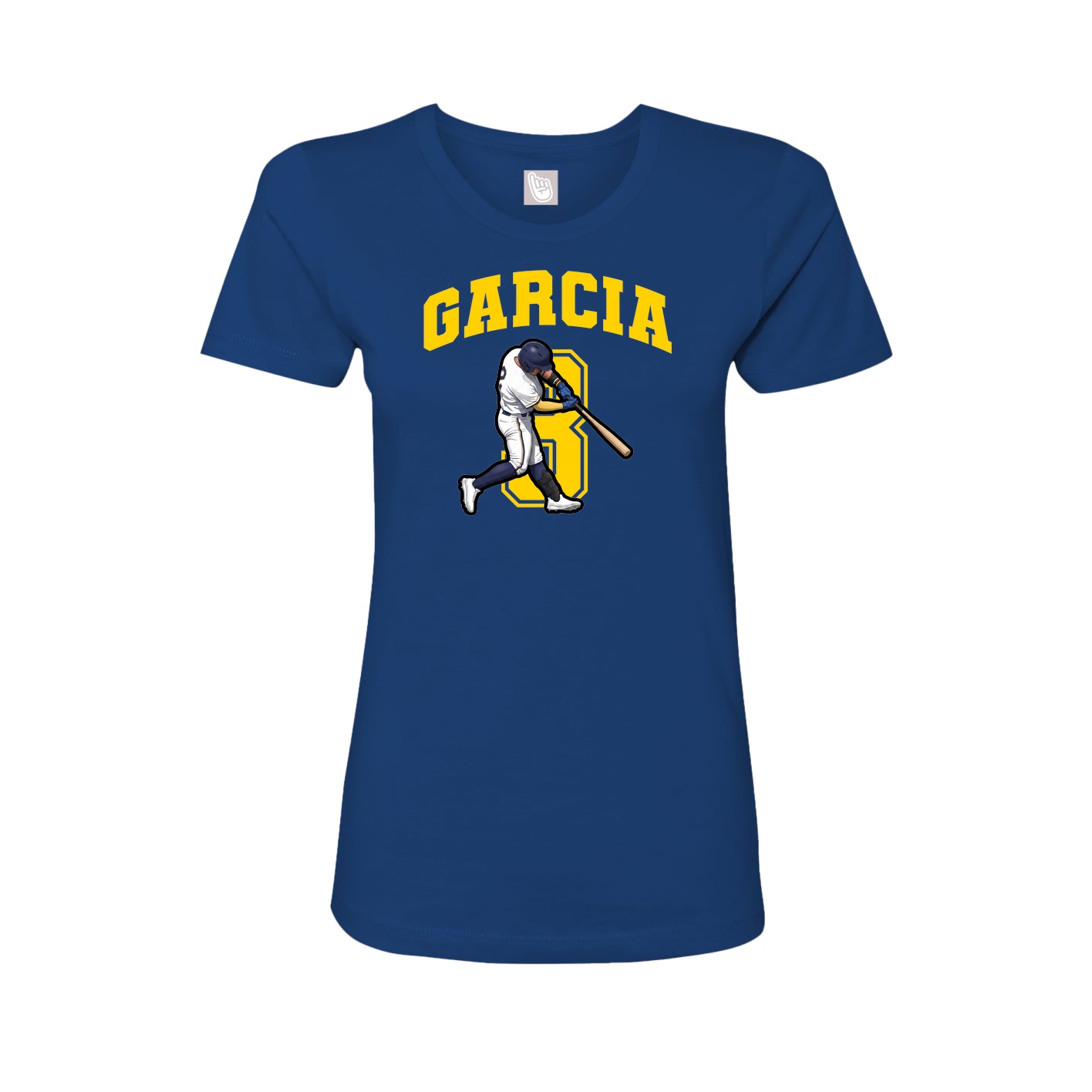 Fitted Women's Tee — Number in Royal
