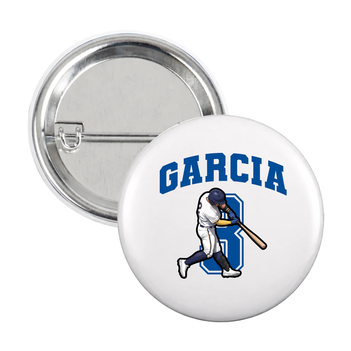 Game Day Button — Number in White