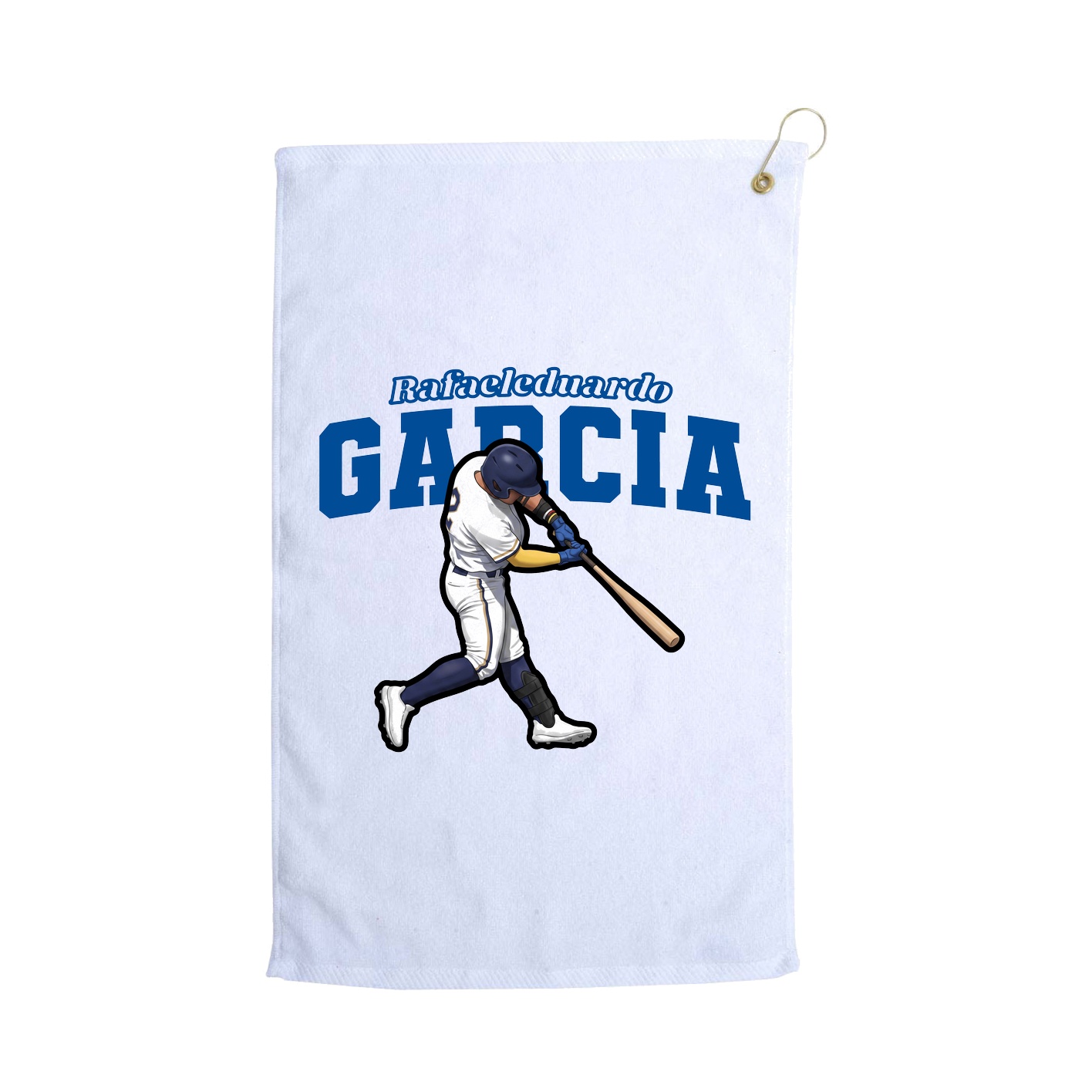 Golf Towel — Name Arch in White