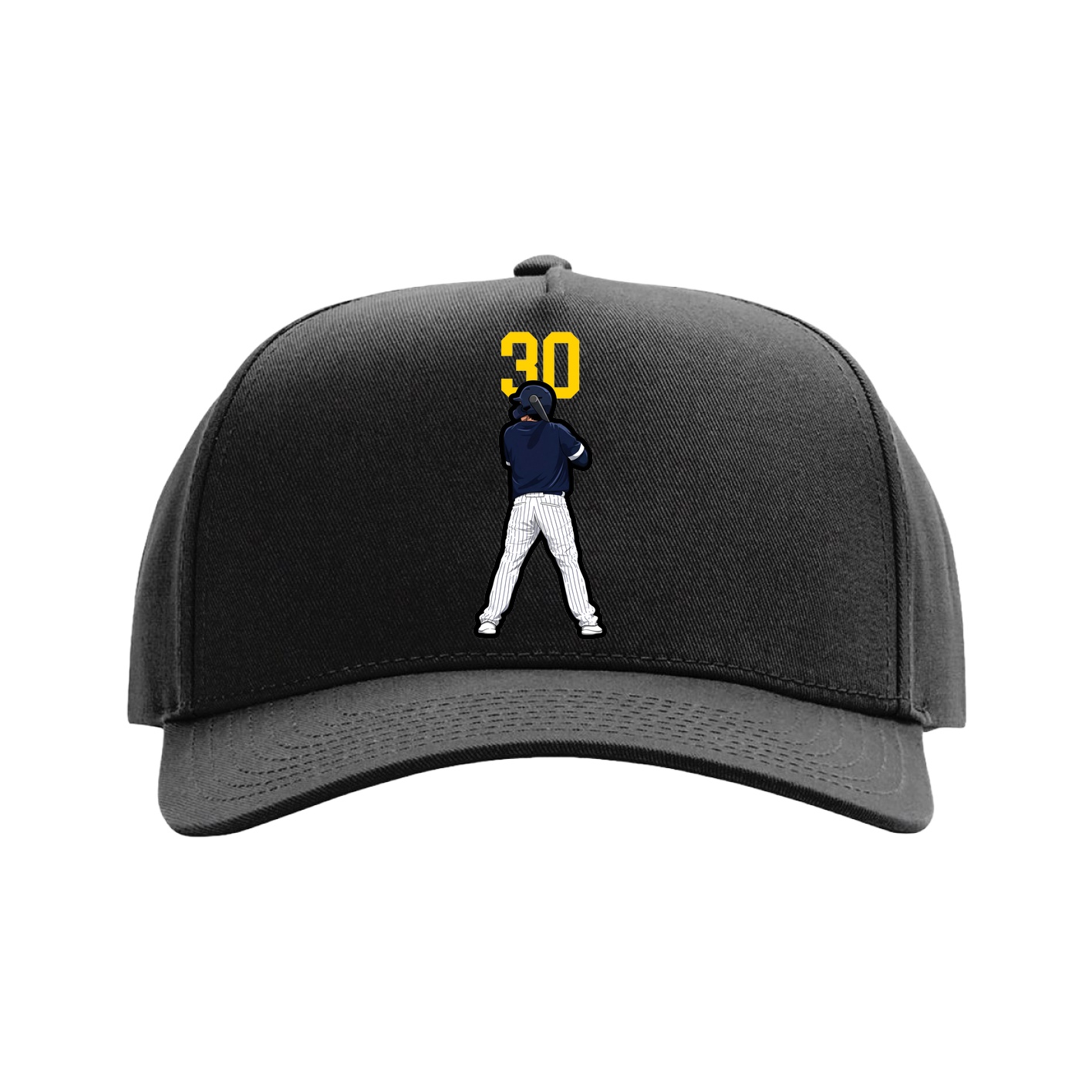 Full Fabric Five-Panel Champ Cap — Number Top in Black