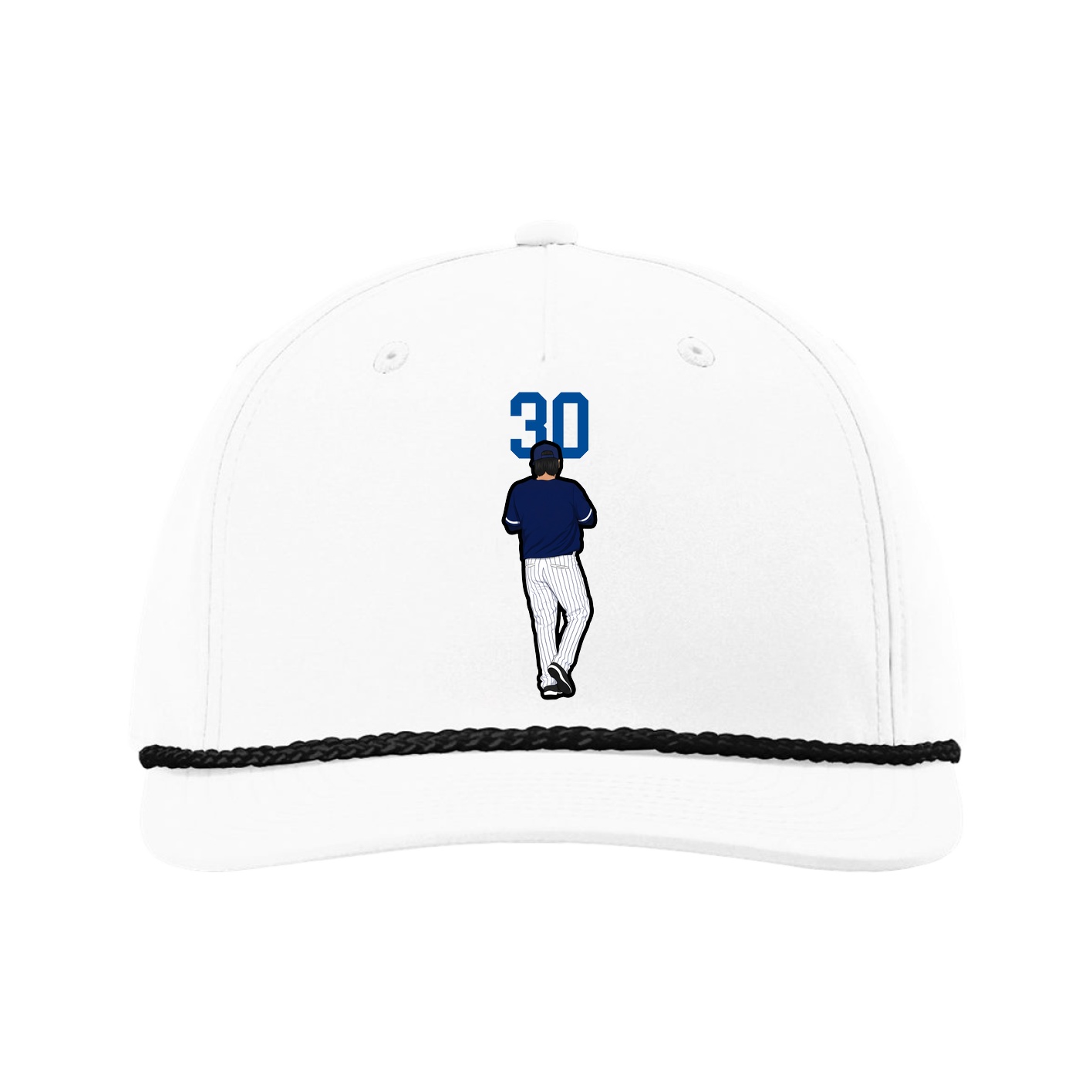 Five-Panel Classic Rope Cap — Number Top in White