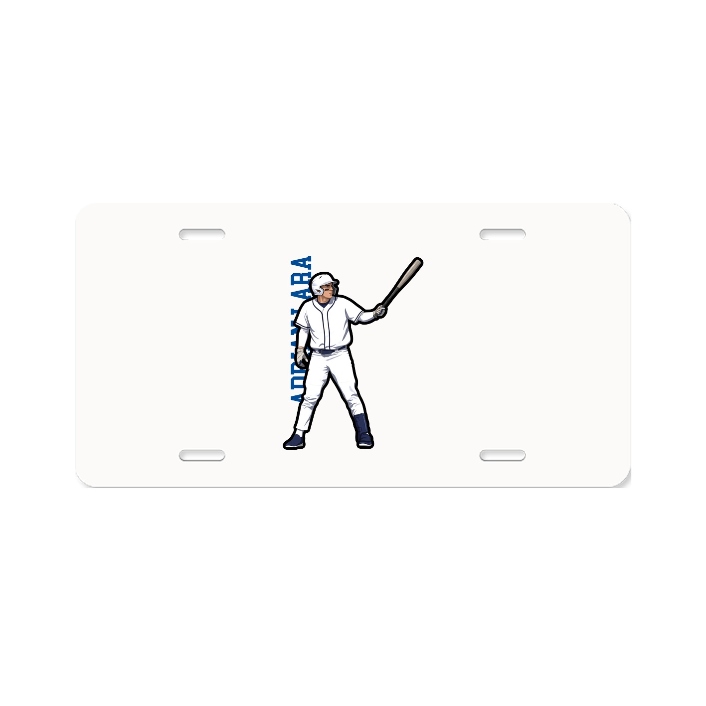 License Plate — Name Vertical in Classic