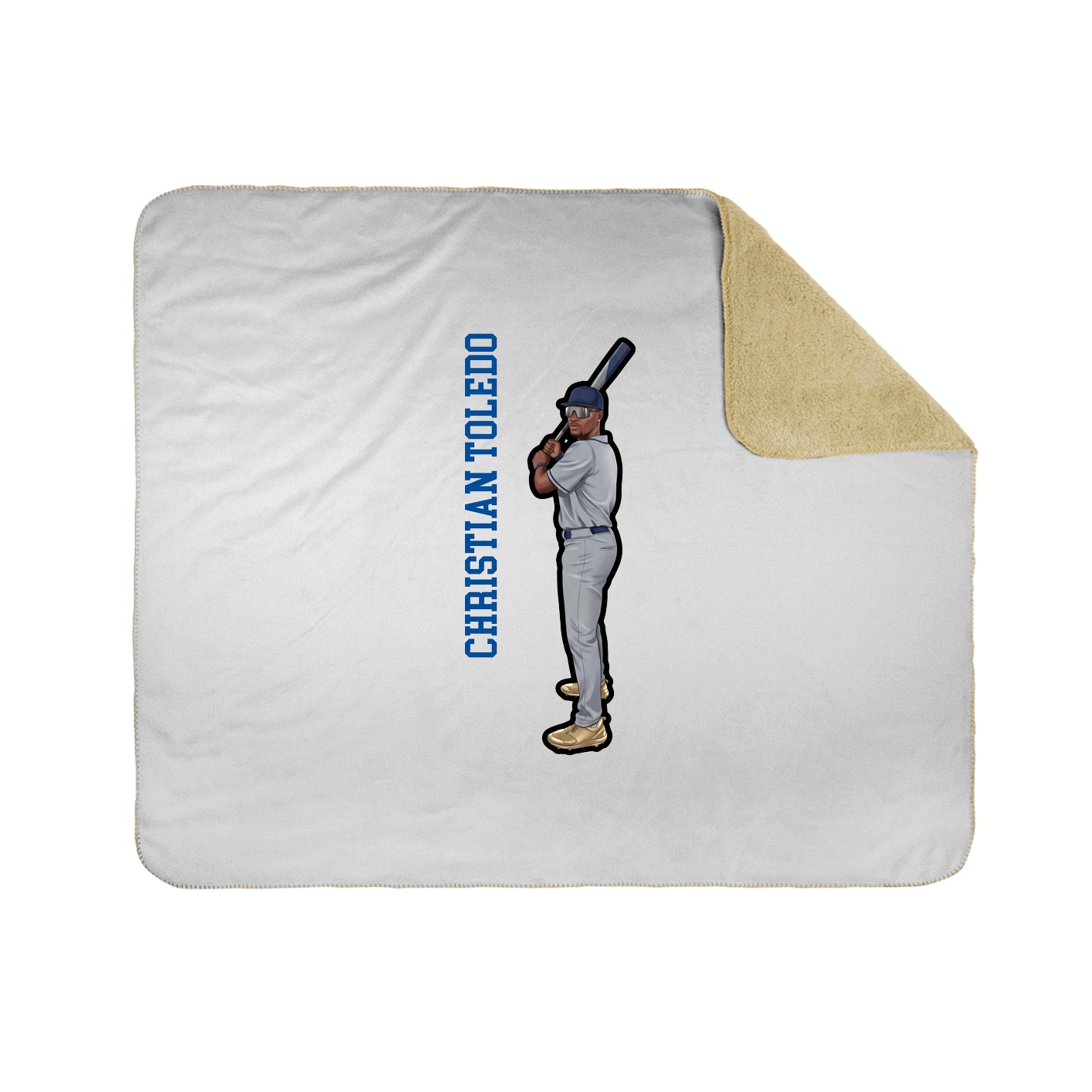 Throw Blanket — Name Vertical in White