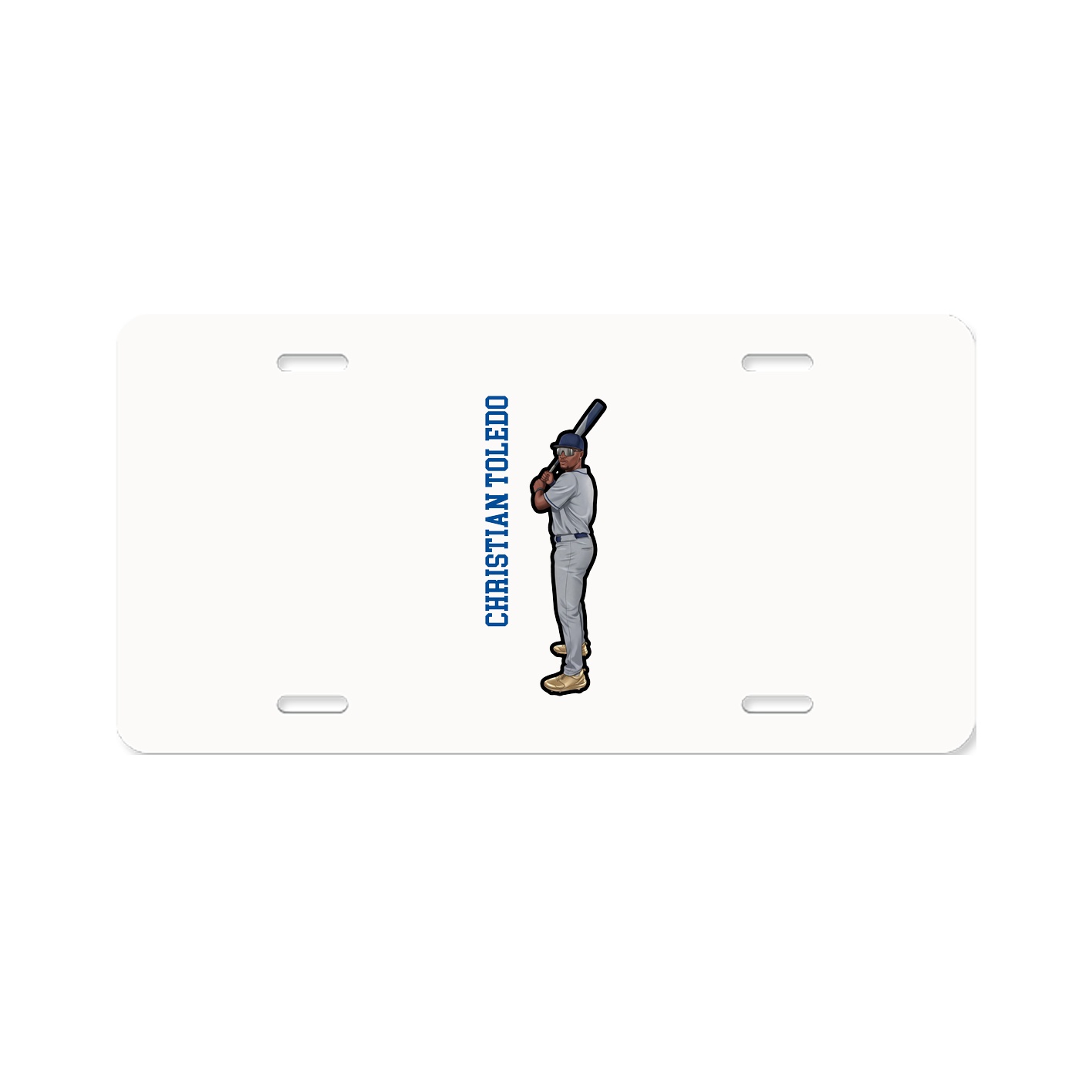 License Plate — Name Vertical in Classic