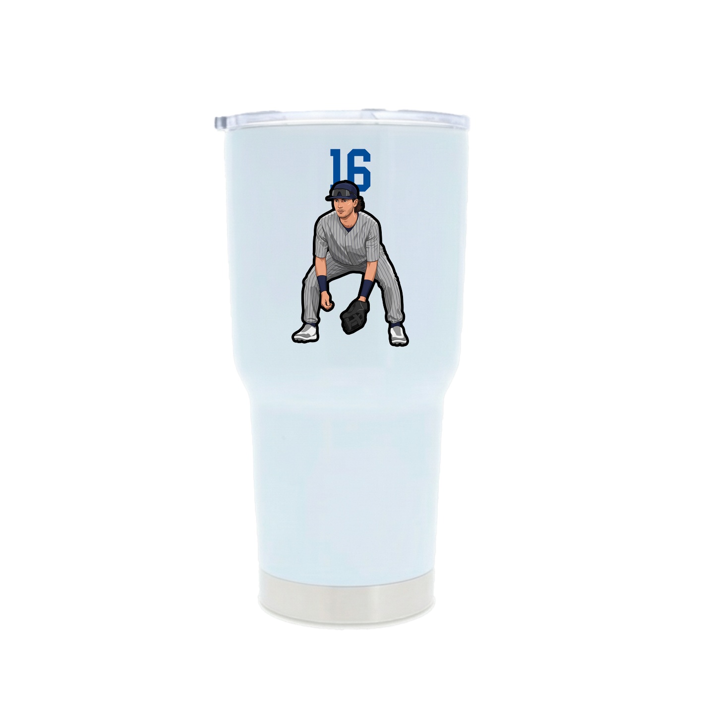 30oz Stainless Steel Tumbler — Number Top in White