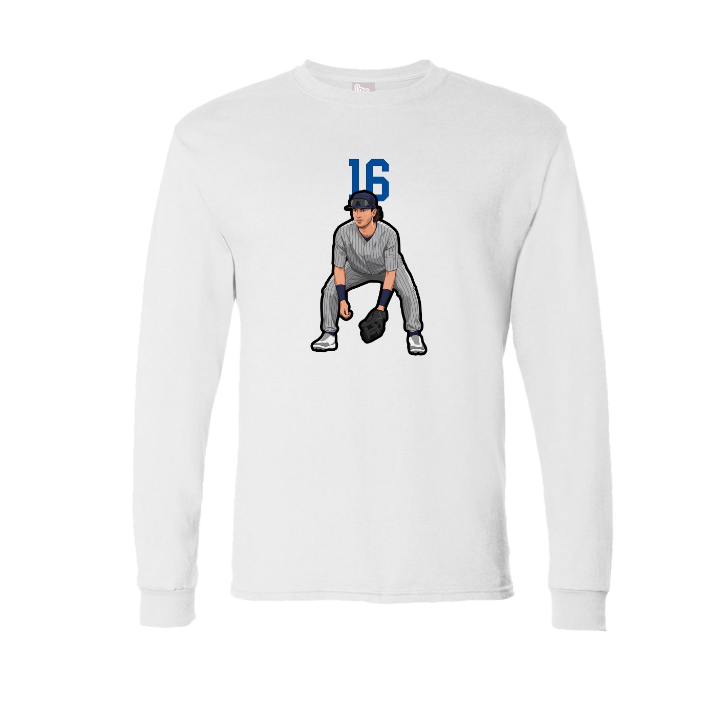 Long Sleeve Tee — Number Top in White