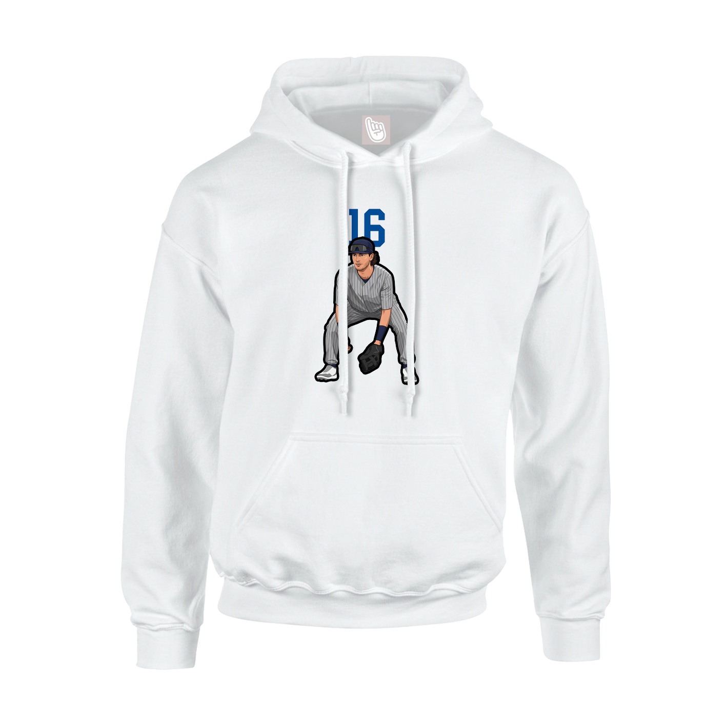Youth Hoodie — Number Top in White