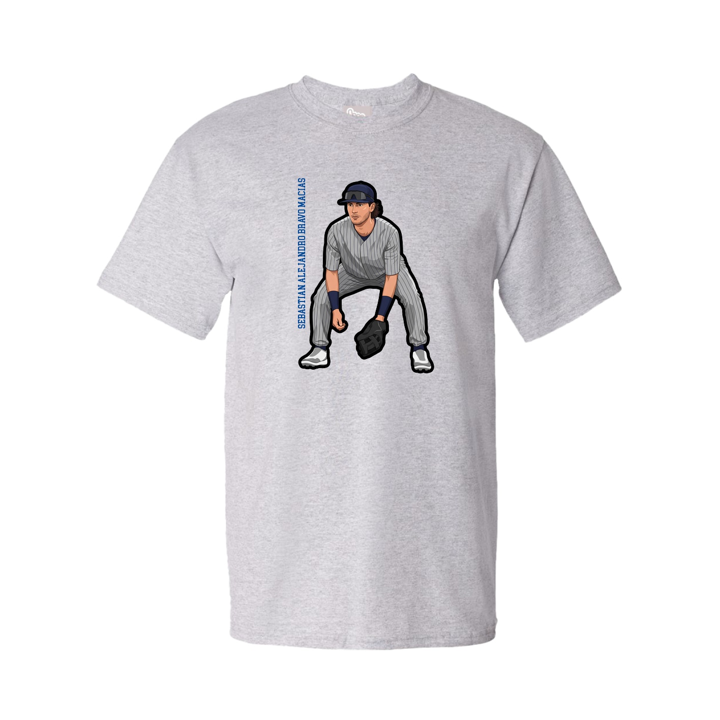 Tee — Name Vertical in Grey