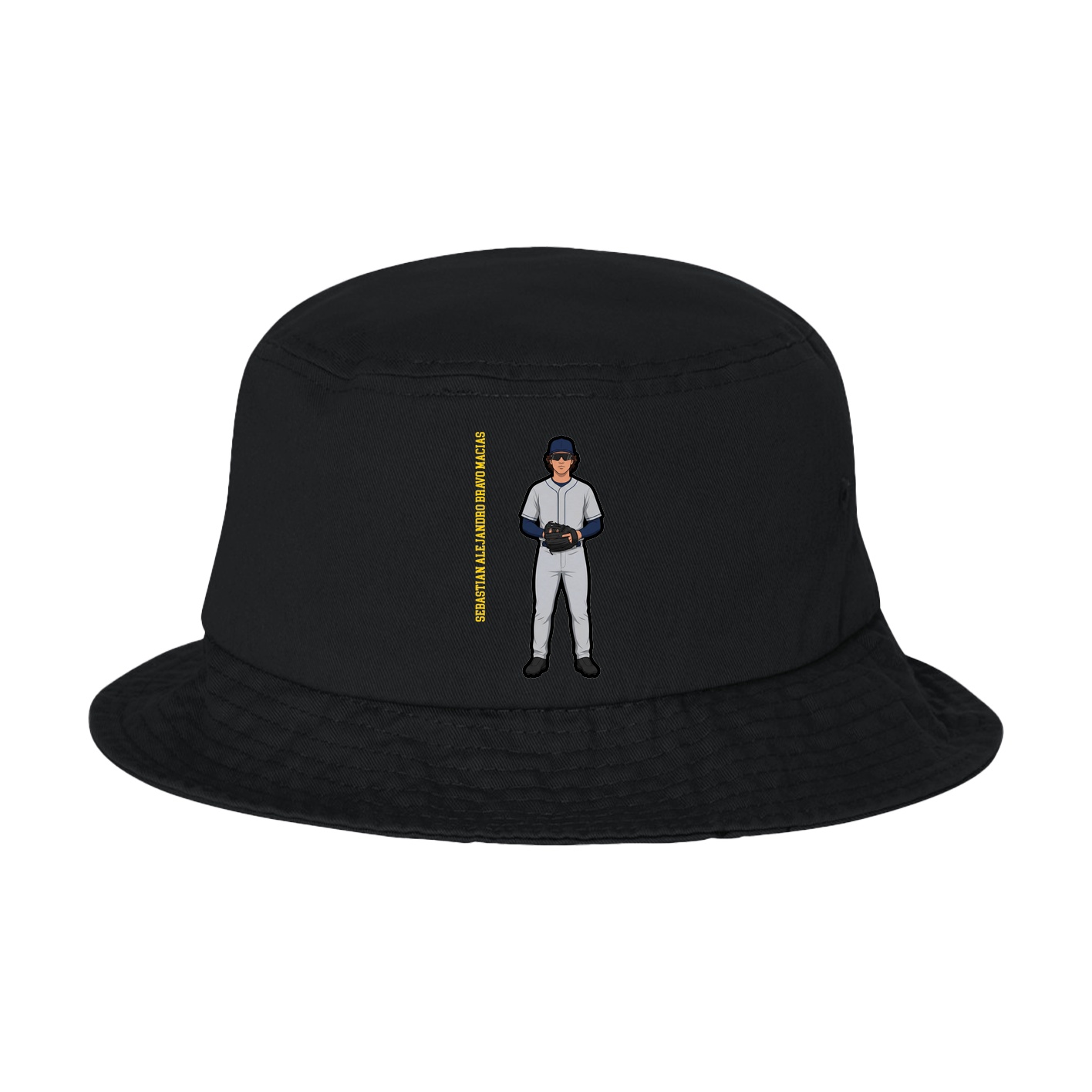 Bucket Cap — Name Vertical in Black