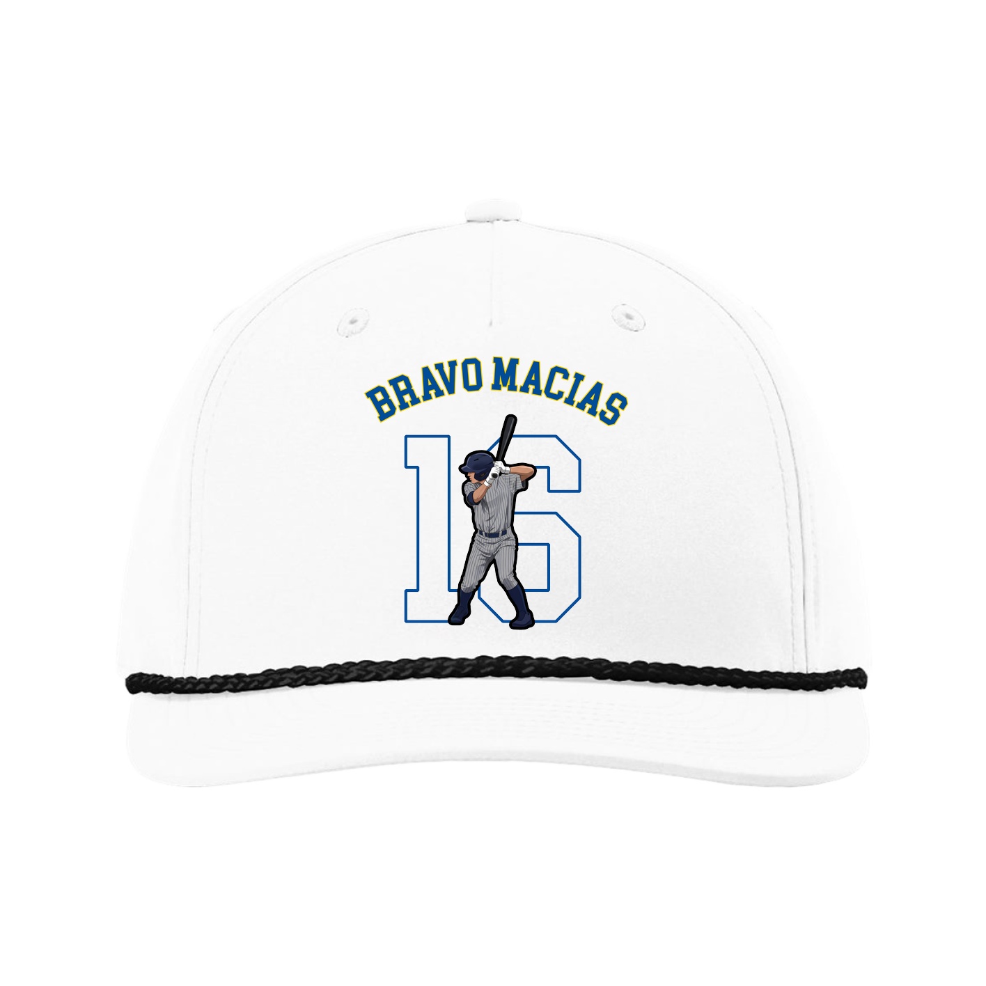 Five-Panel Classic Rope Cap — Shirsey Arch in White