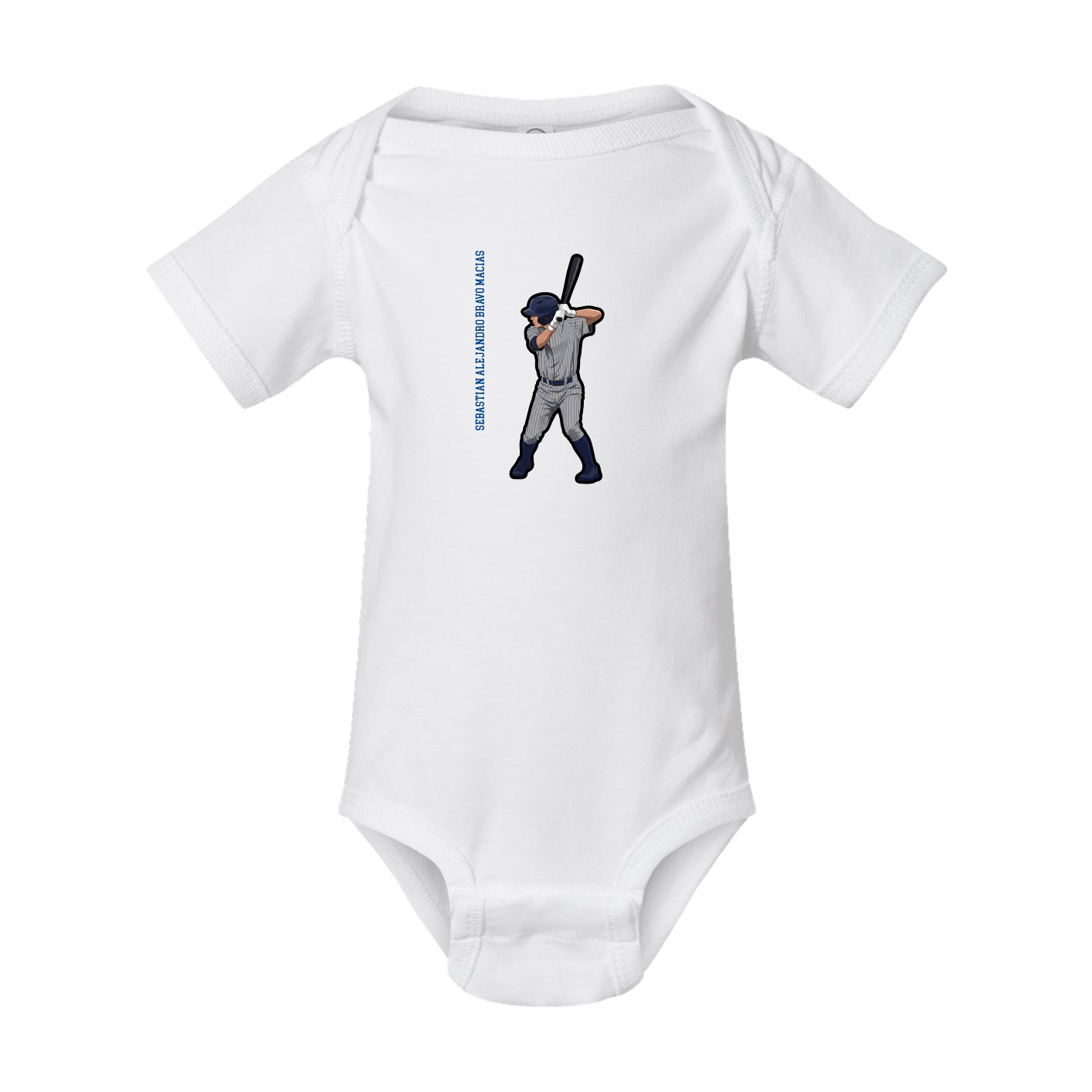 Baby Onesie — Name Vertical in White